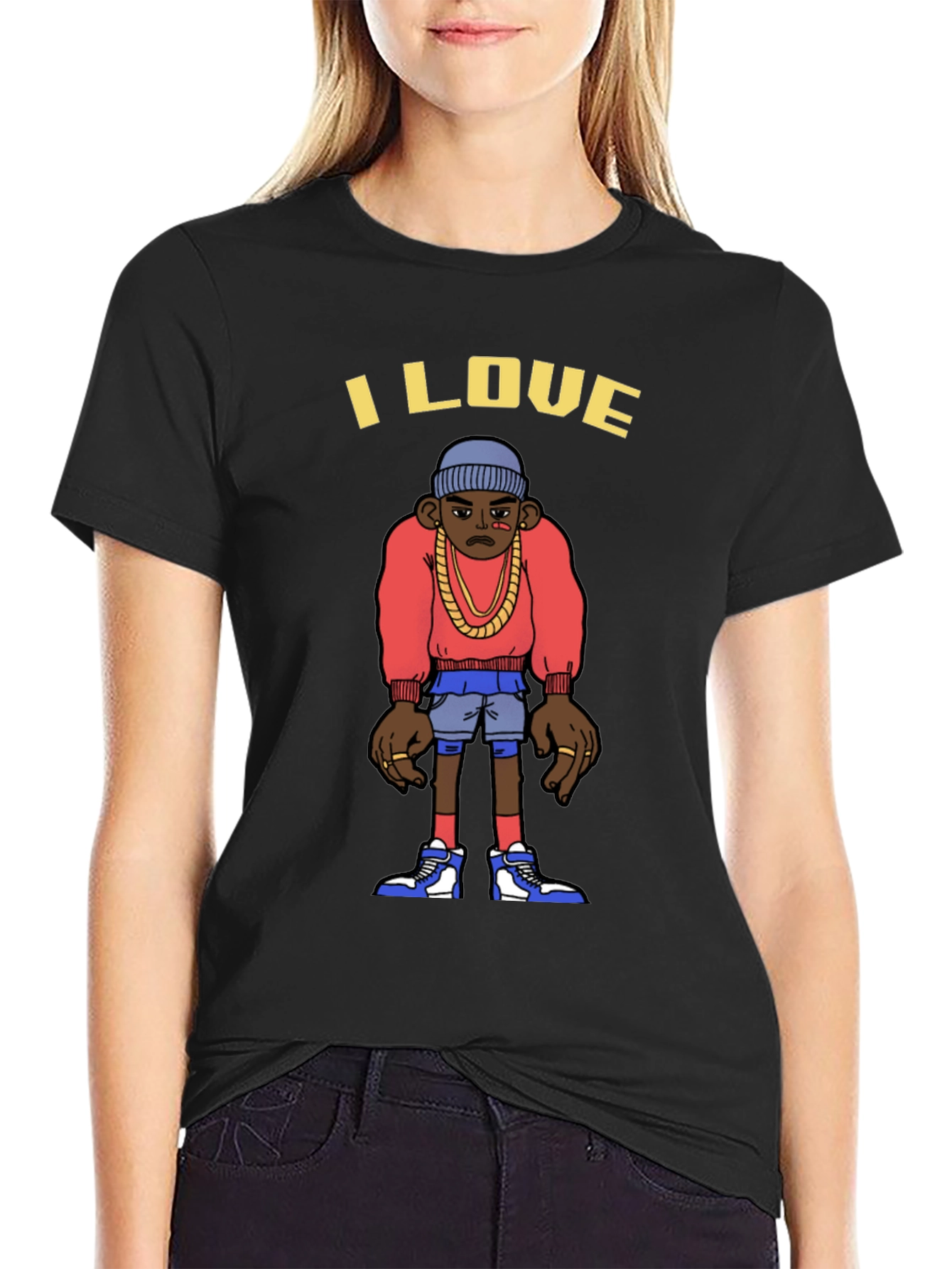 I Love Cartoon Character Graphic T-Shirt