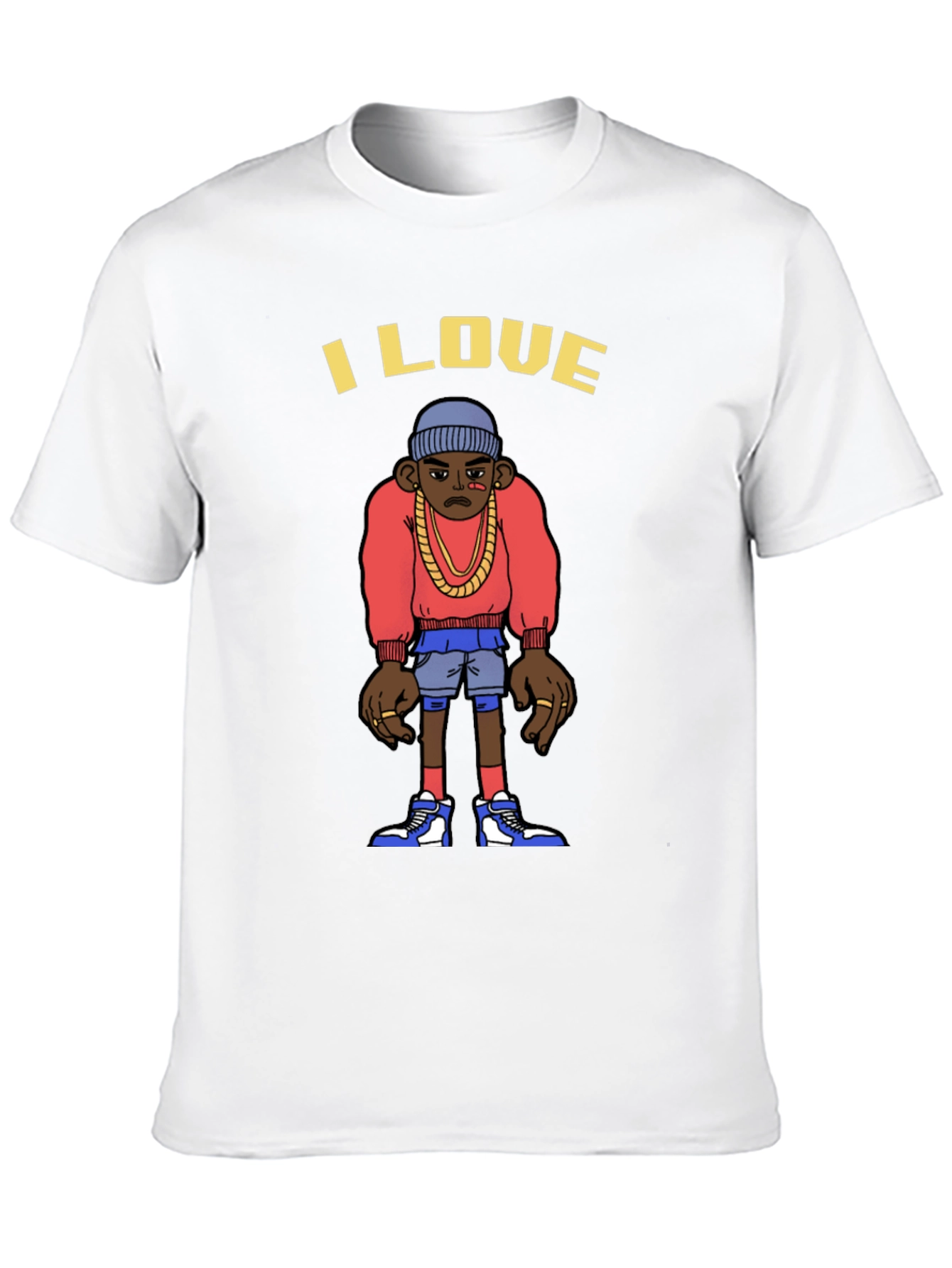 I Love Cartoon Character Graphic T-Shirt
