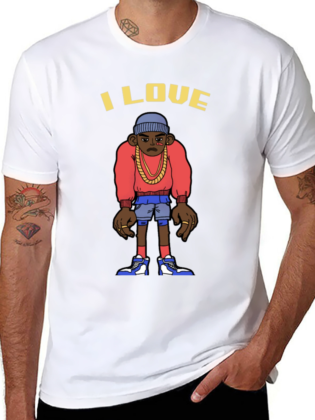 I Love Cartoon Character Graphic T-Shirt