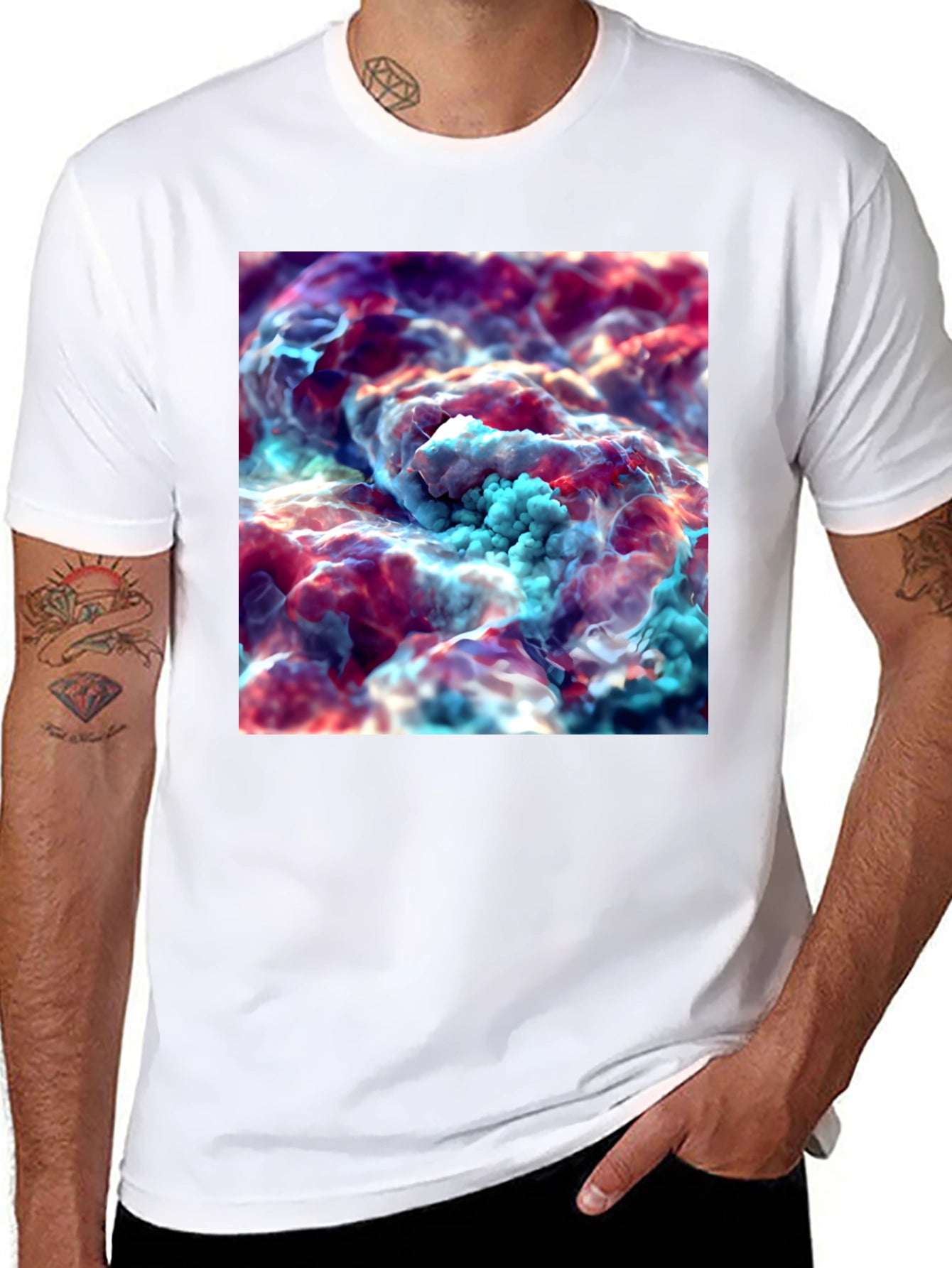 Abstract Cloudscape Graphic Tee - Unisex Black T-Shirt