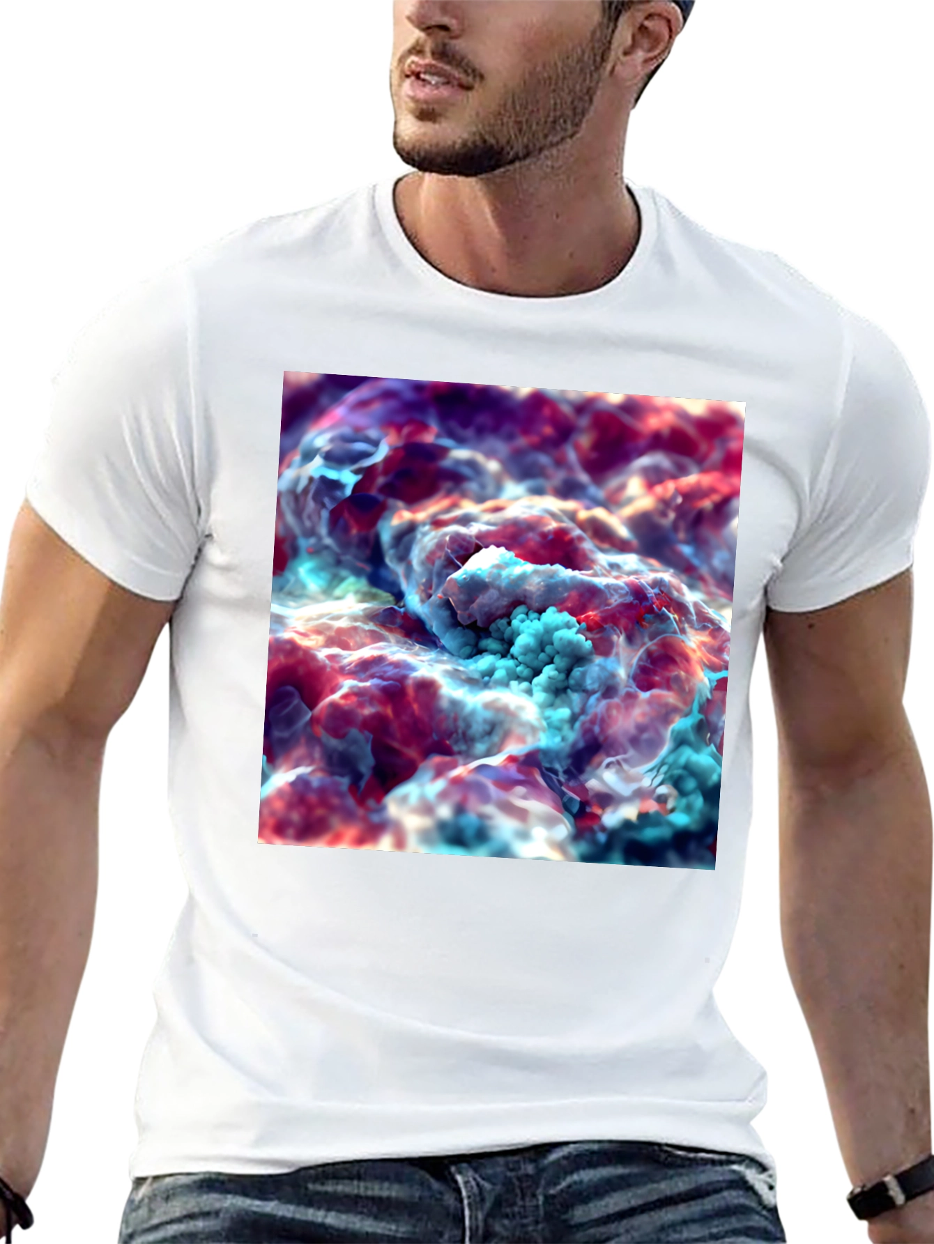 Abstract Cloudscape Graphic Tee - Unisex Black T-Shirt