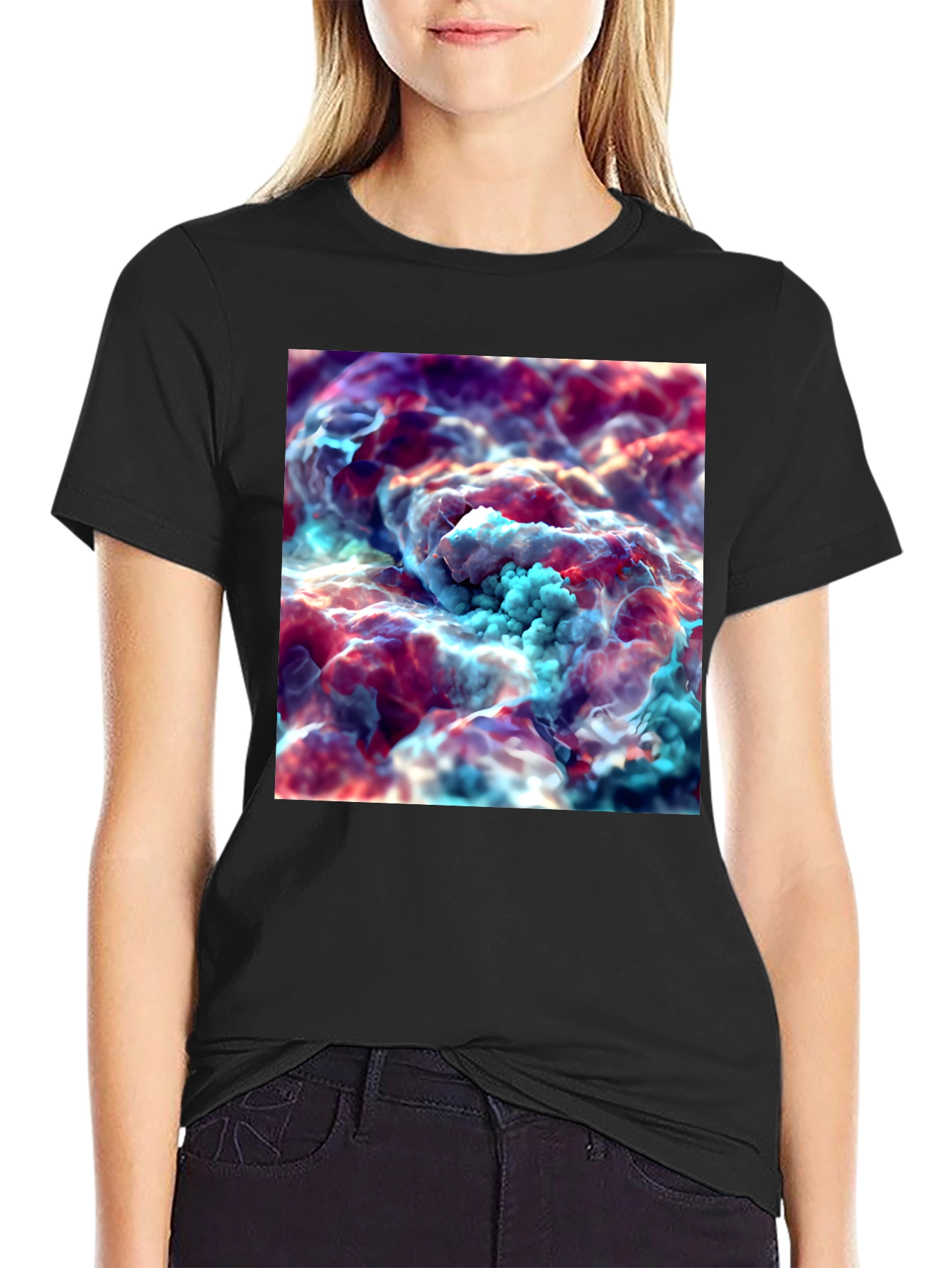 Abstract Cloudscape Graphic Tee - Unisex Black T-Shirt