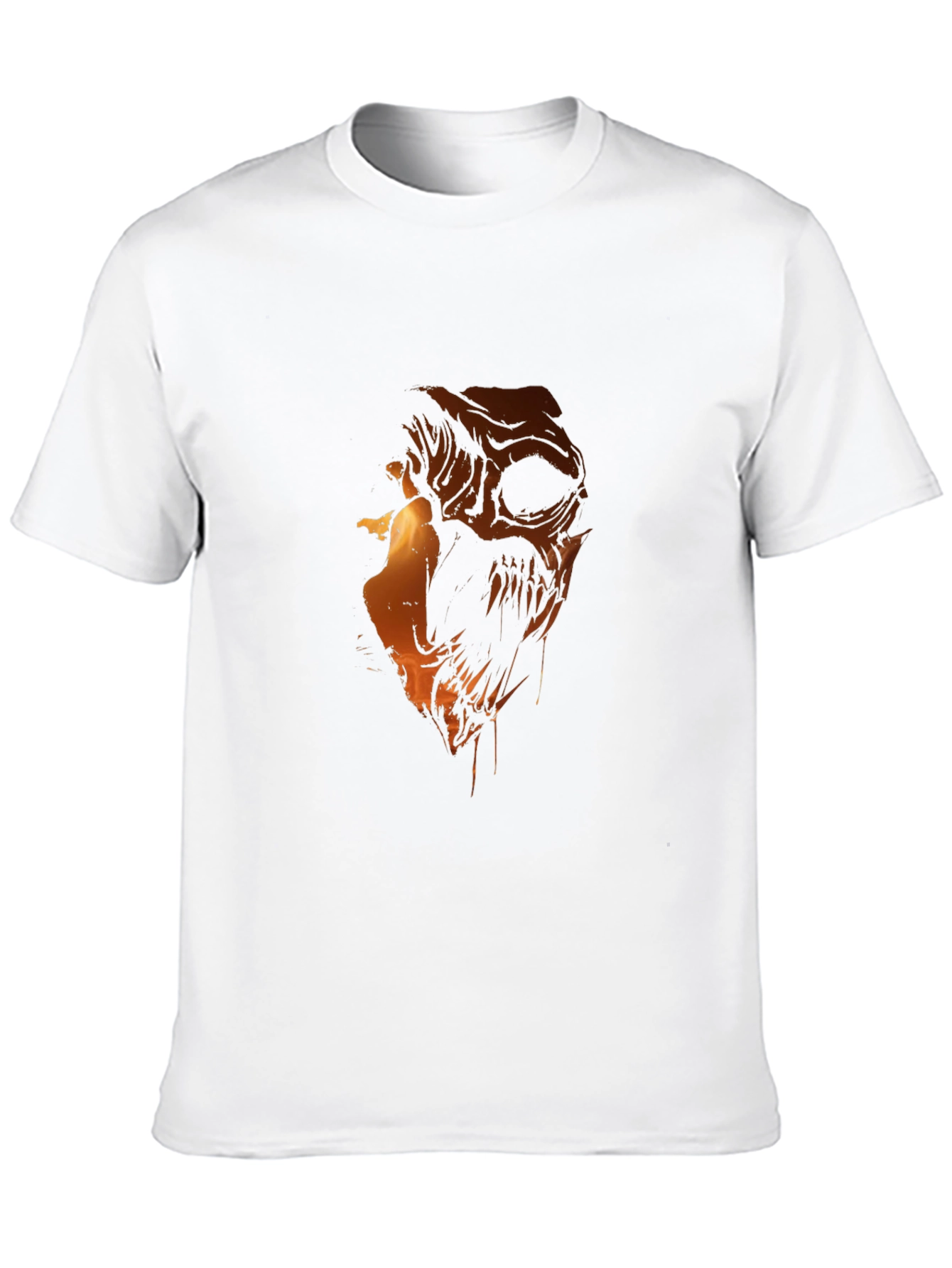Fiery Skull Graphic Print Black T-Shirt