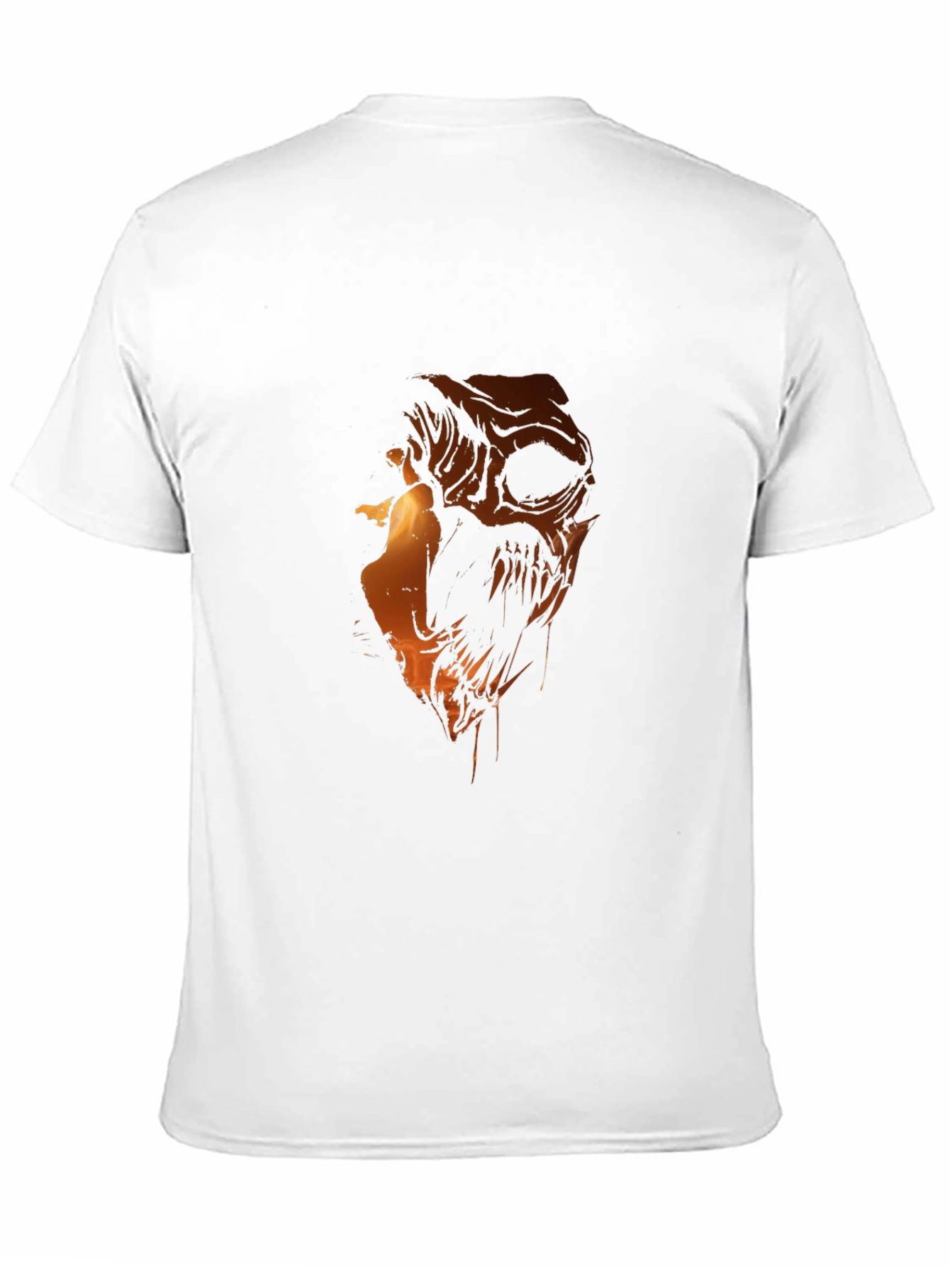 Fiery Skull Graphic Print Black T-Shirt