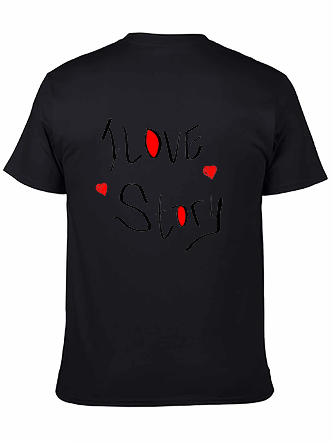 I Love Story Black Graphic Tee
