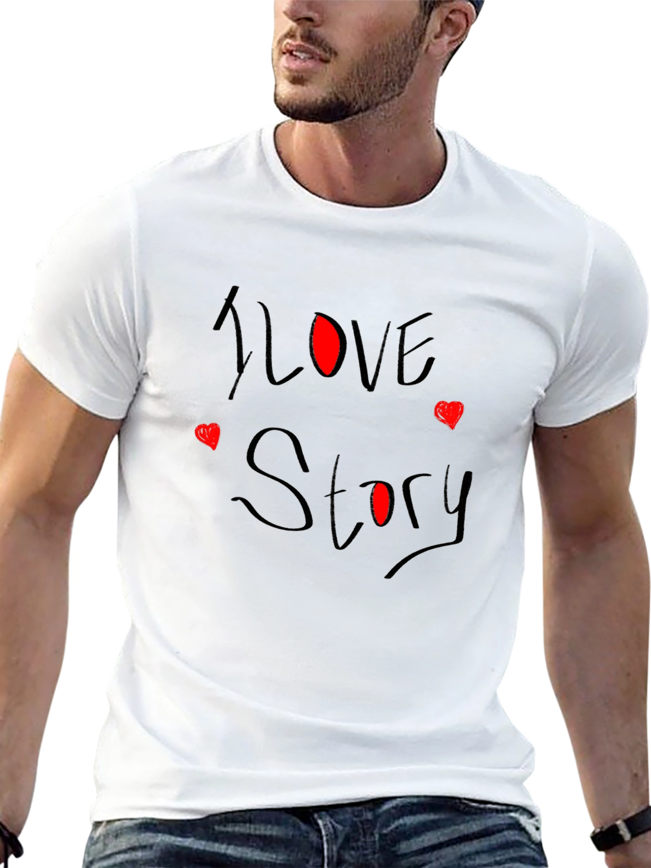 I Love Story Black Graphic Tee