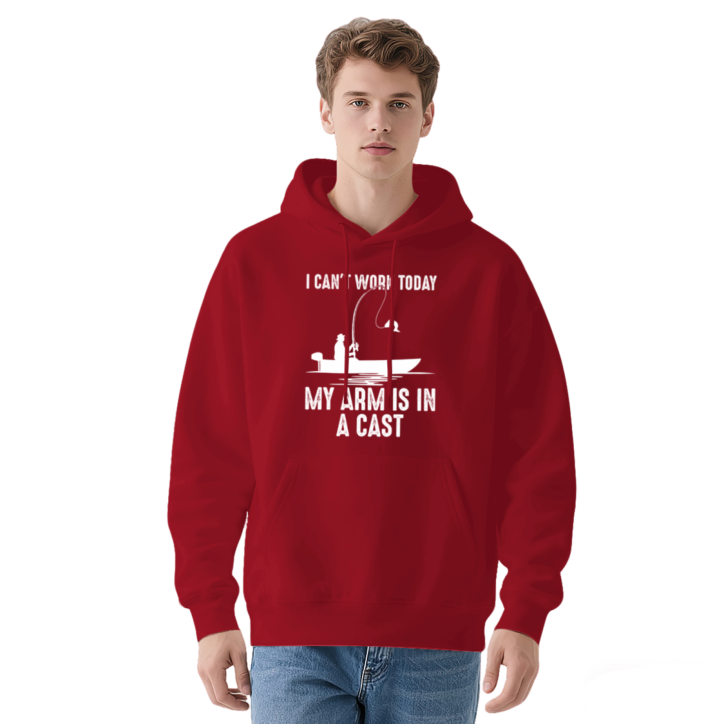 Funny Fishing Pun Red Unisex Hoodie