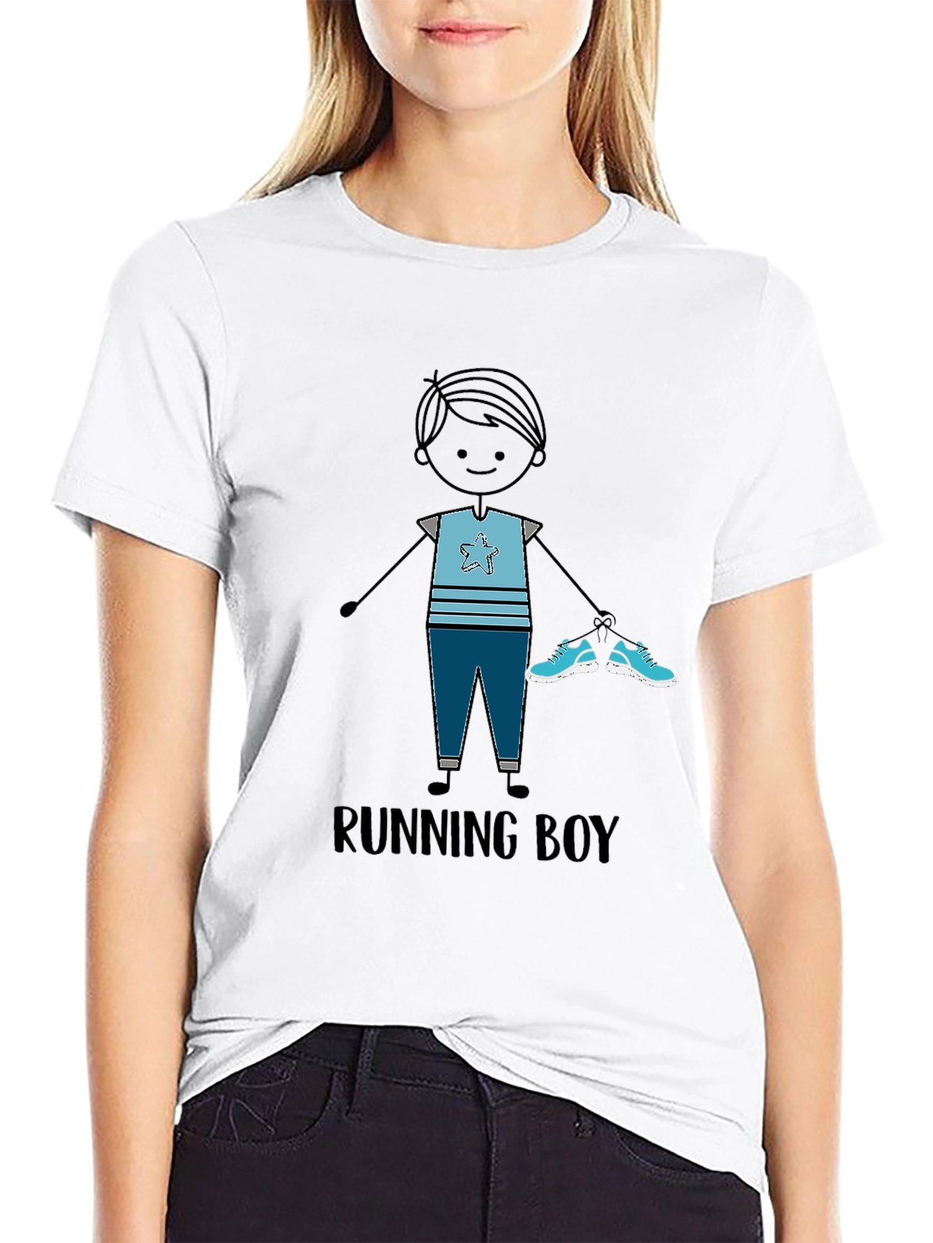 Running Boy Graphic Tee - Soft Cotton Blend