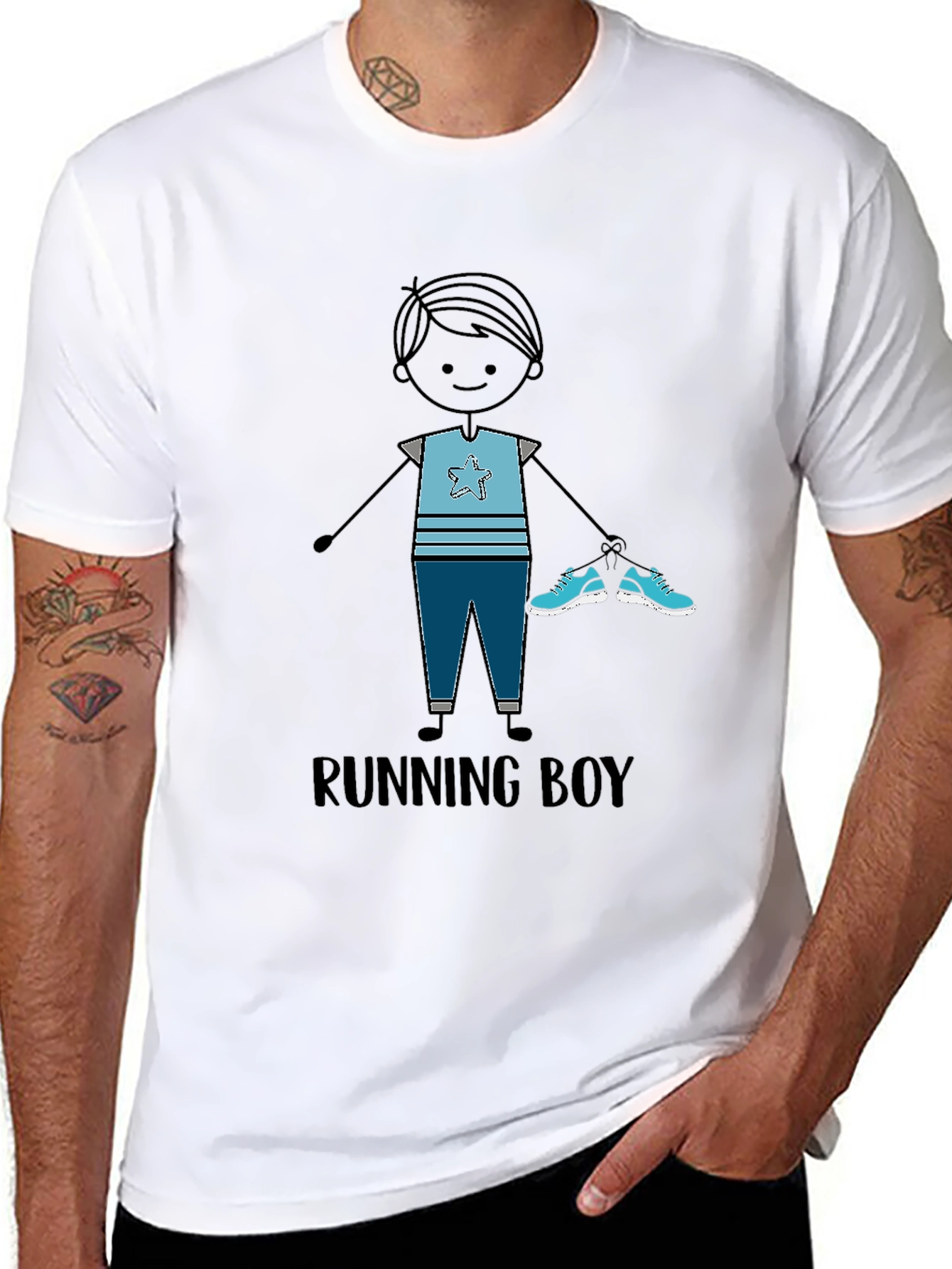 Running Boy Graphic Tee - Soft Cotton Blend