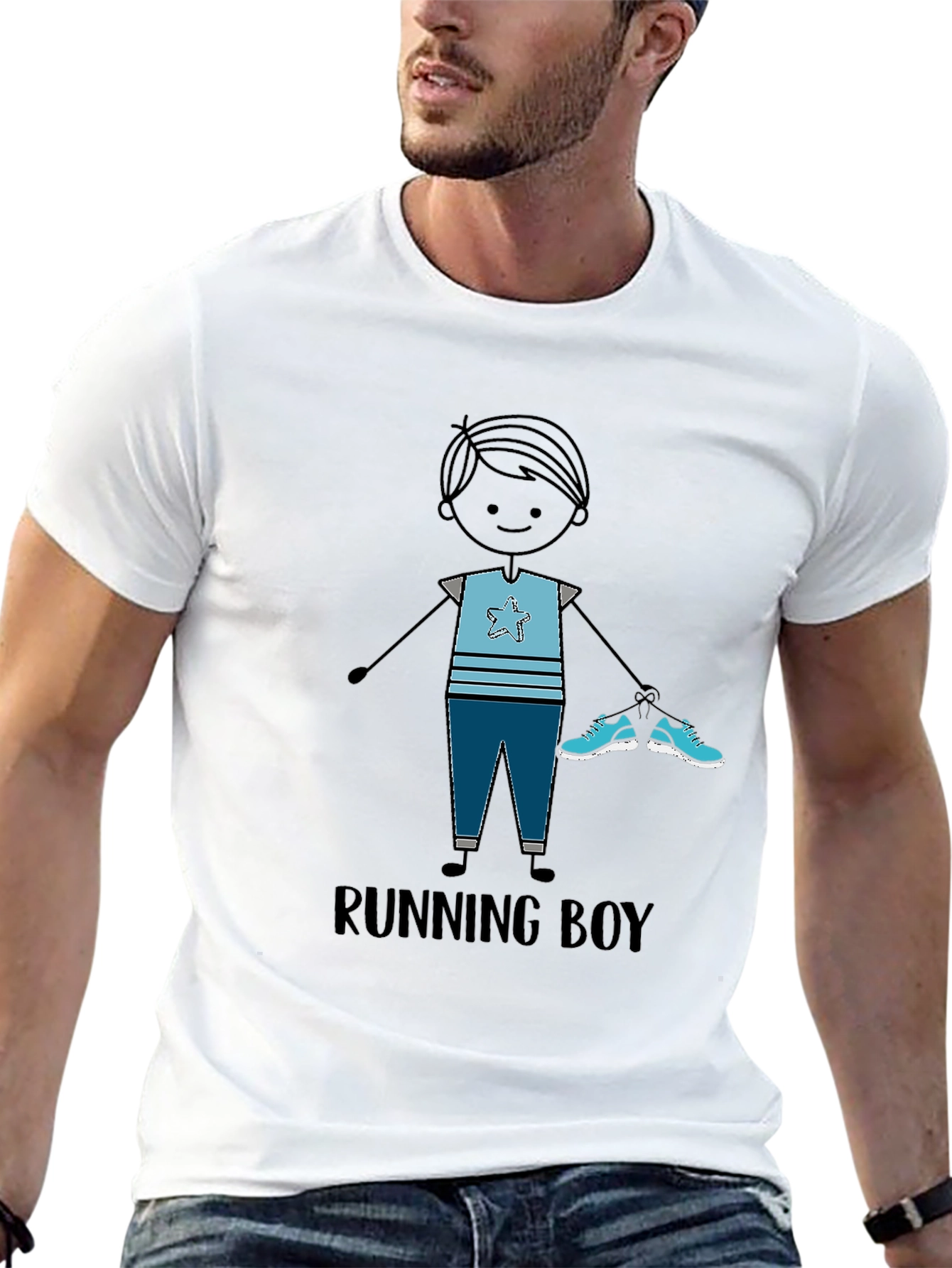 Running Boy Graphic Tee - Soft Cotton Blend