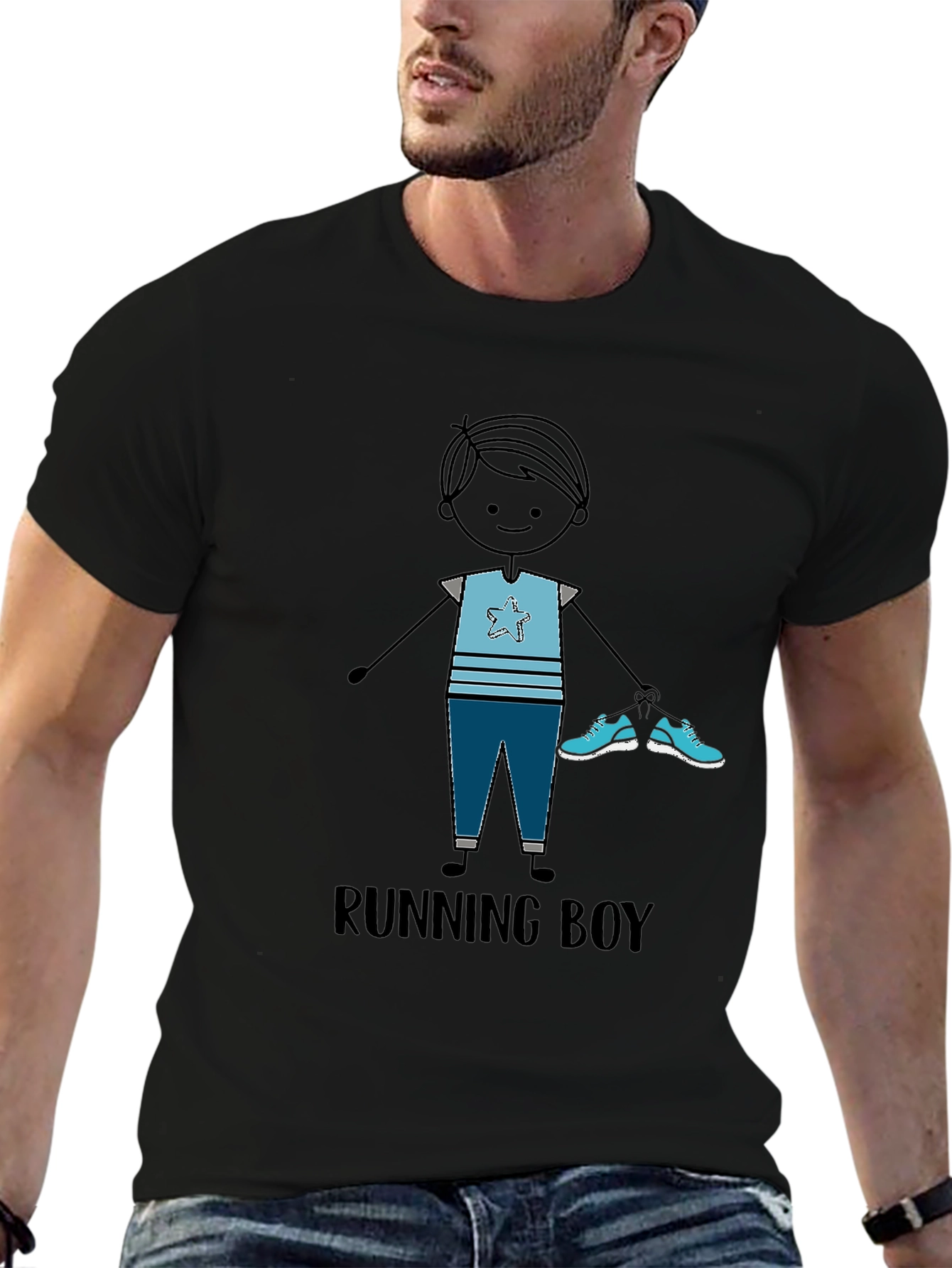 Running Boy Graphic Tee - Soft Cotton Blend