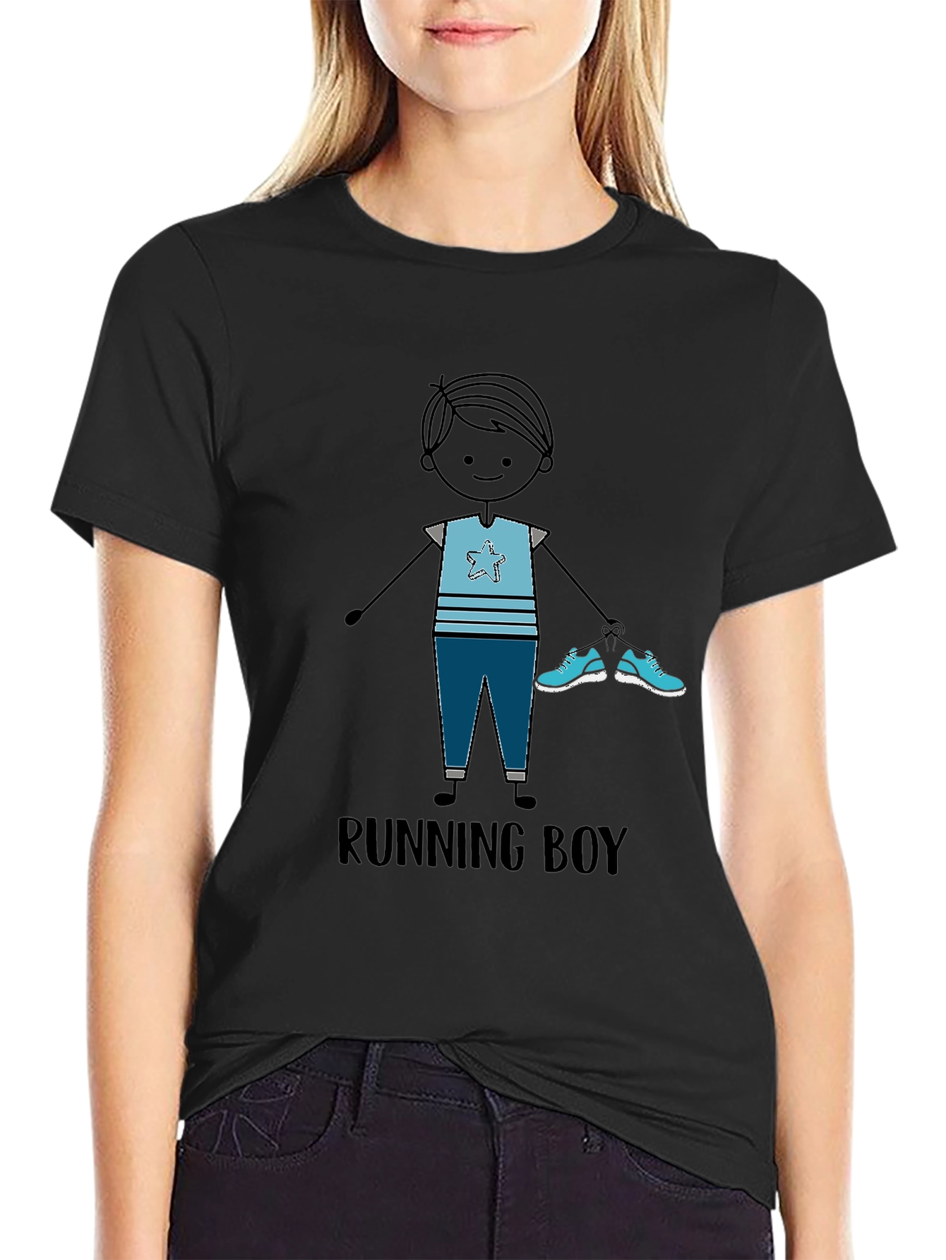 Running Boy Graphic Tee - Soft Cotton Blend