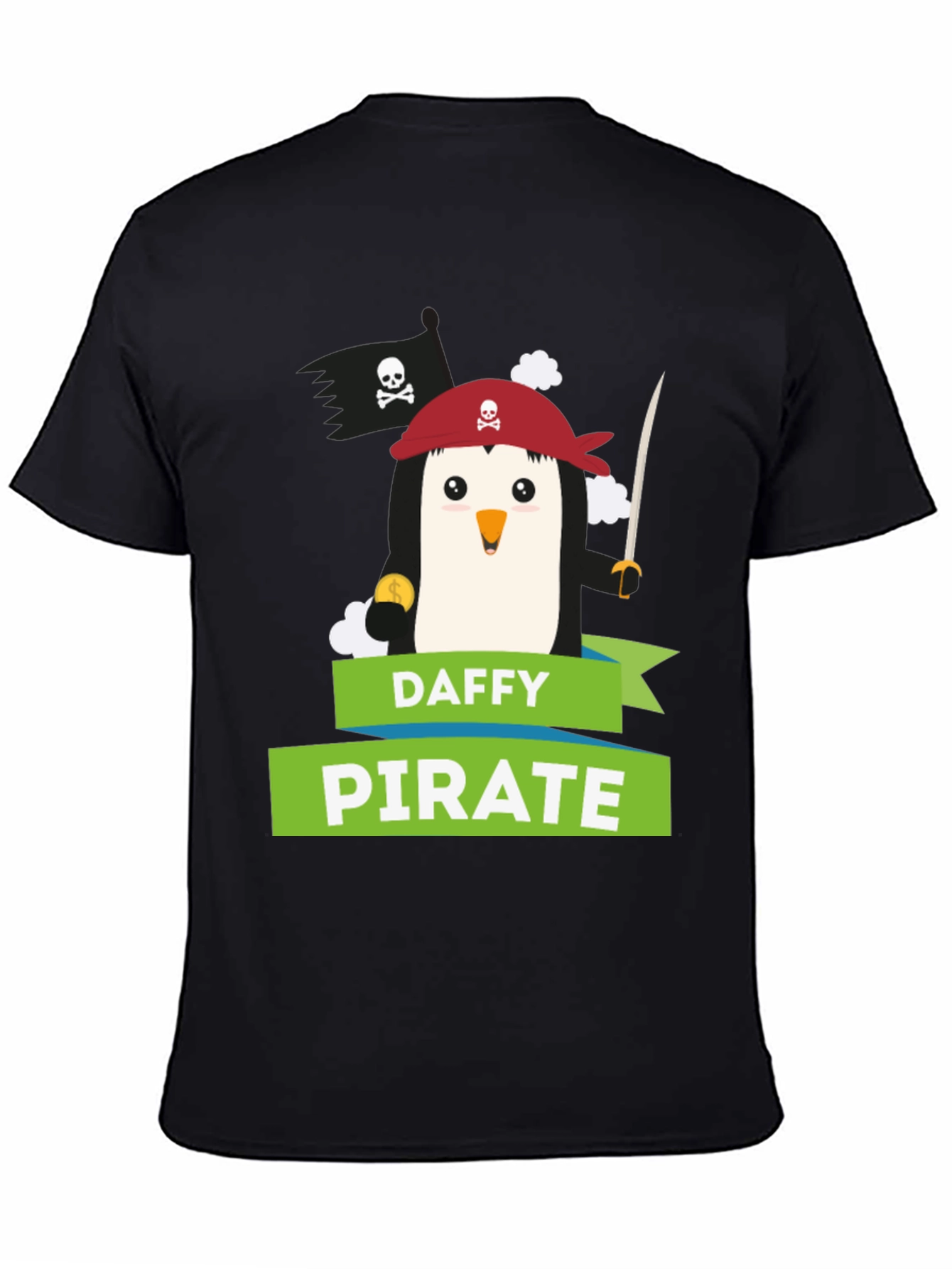 Daffy Pirate Penguin Graphic T-Shirt