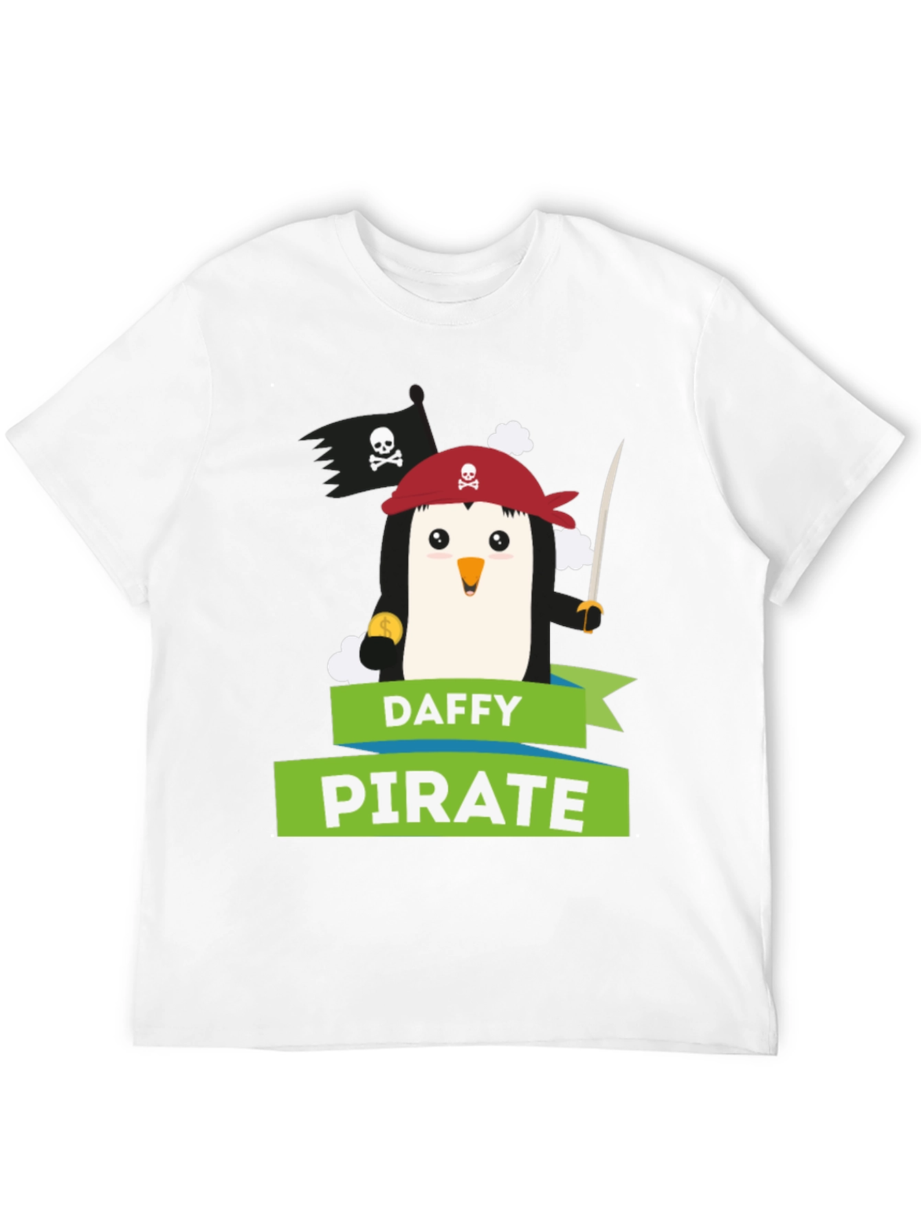 Daffy Pirate Penguin Graphic T-Shirt