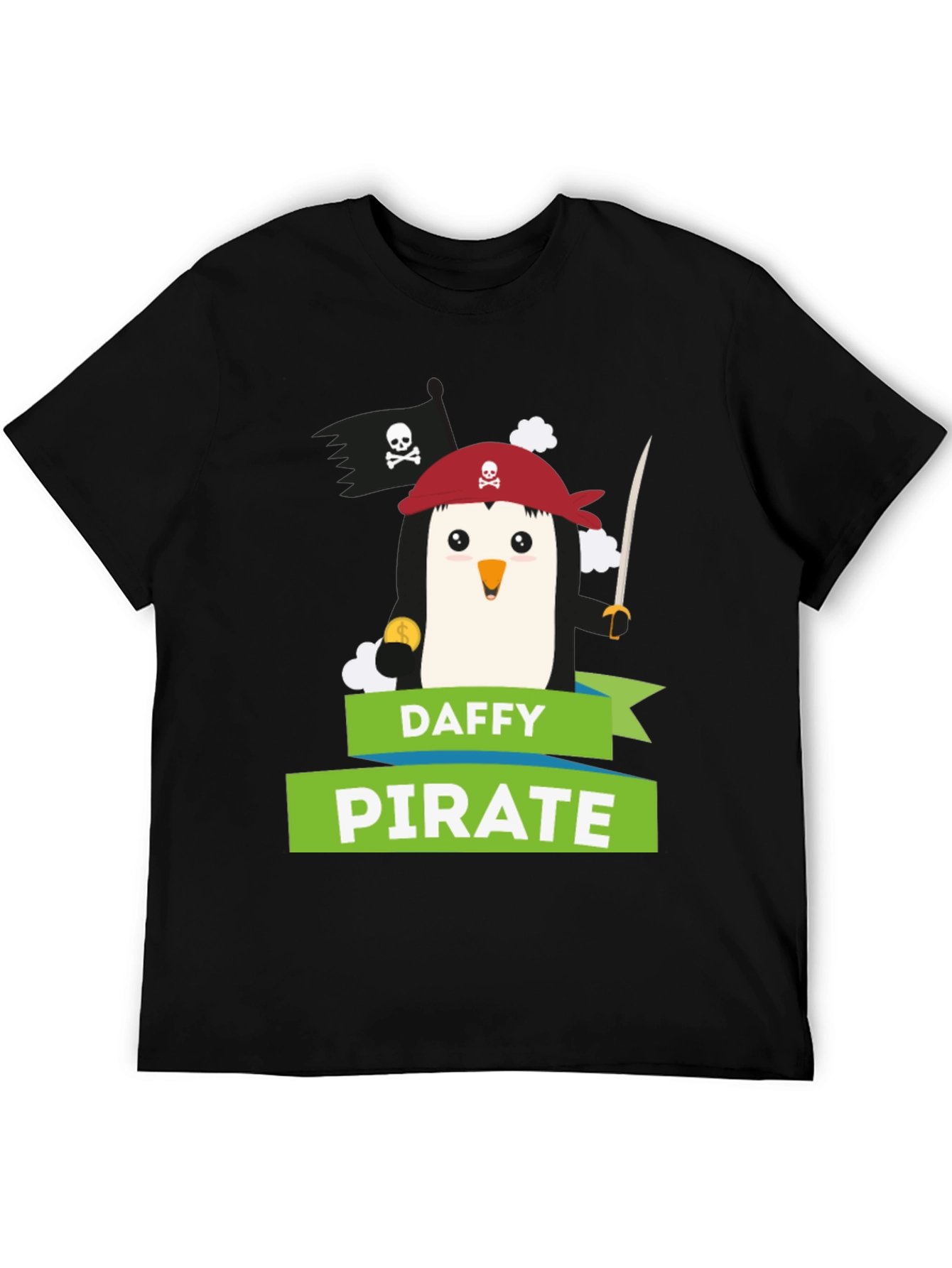 Daffy Pirate Penguin Graphic T-Shirt