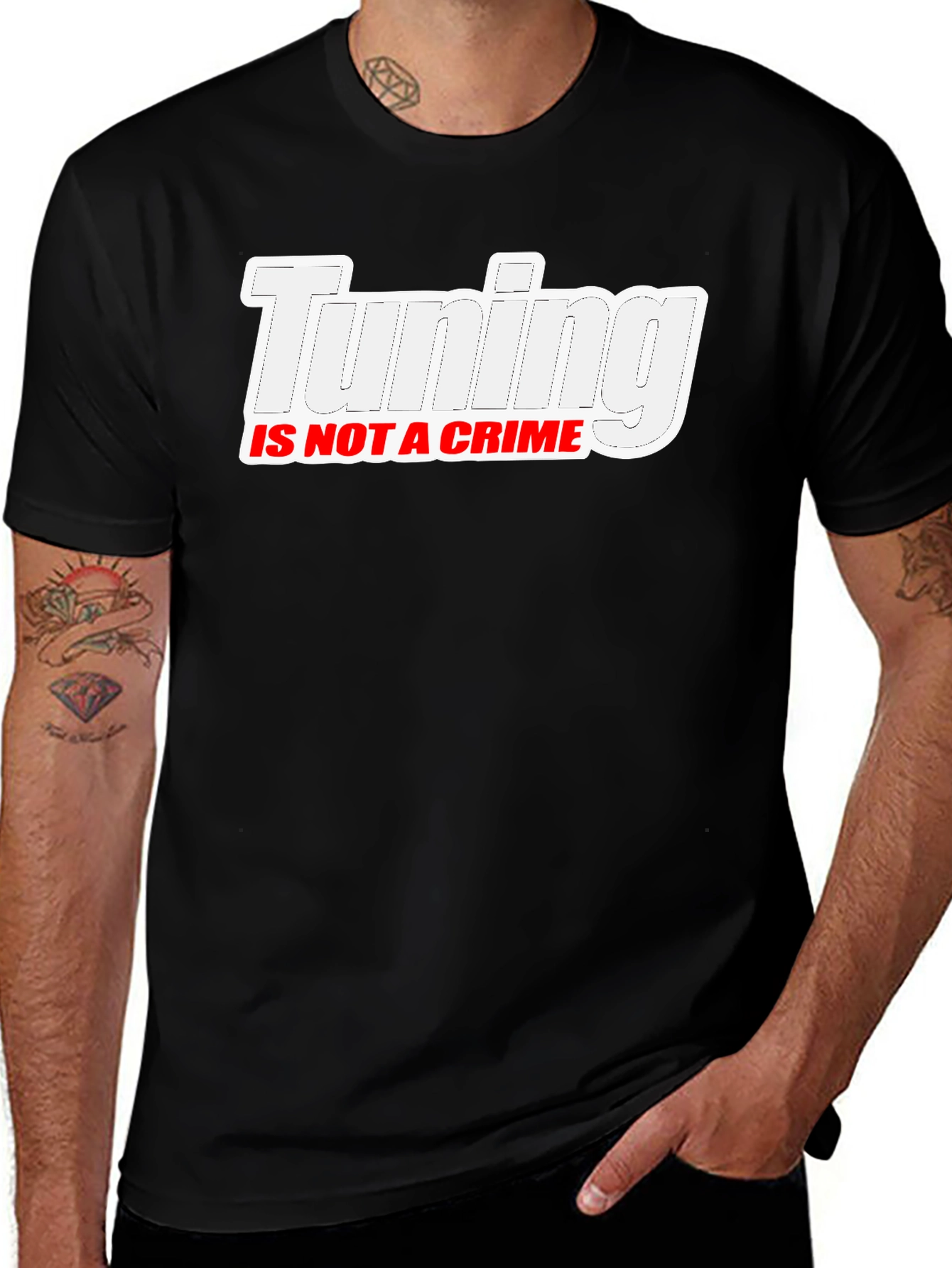 Tuning Is Not A Crime Black T-Shirt
