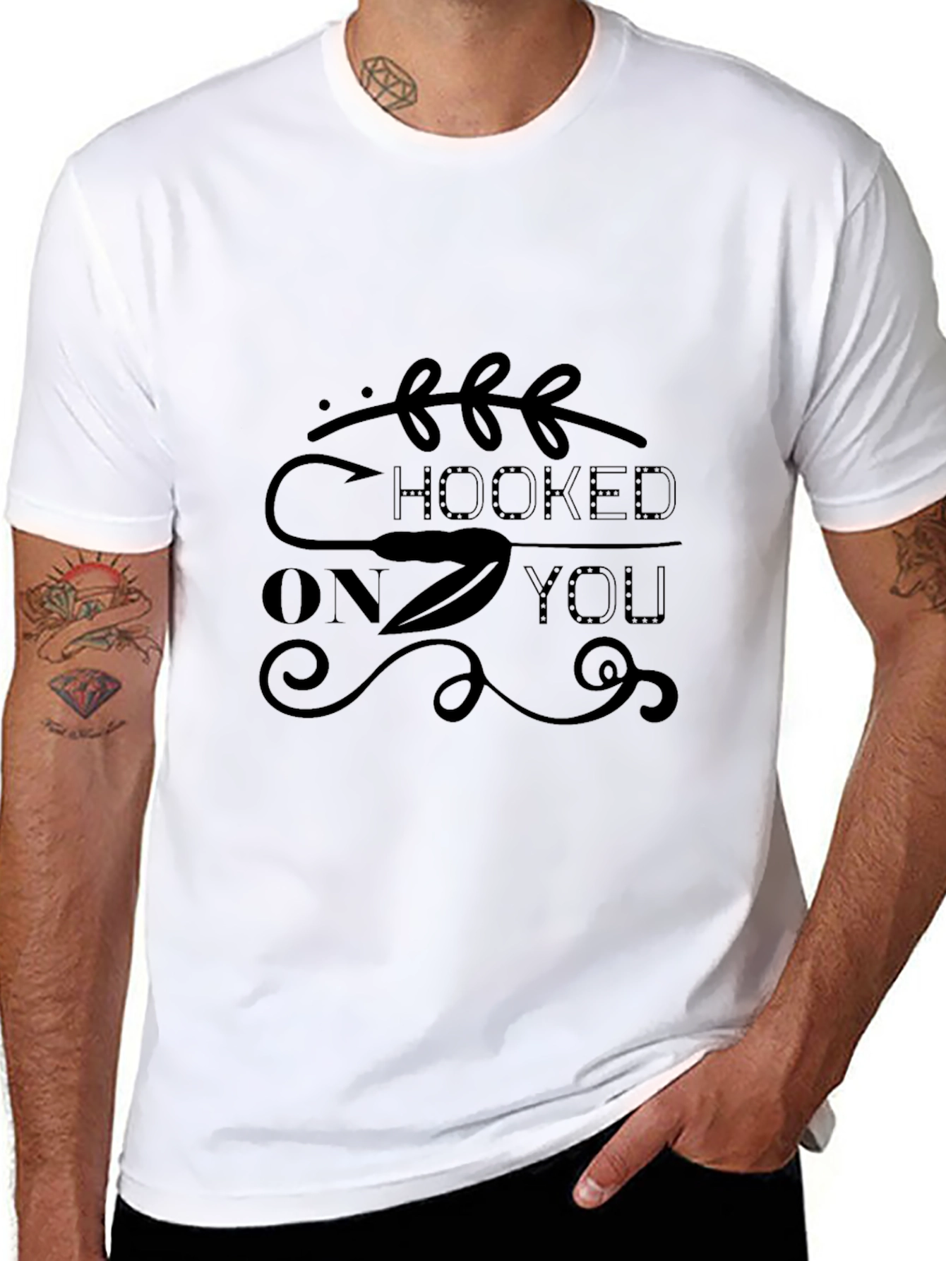 Hooked On You Graphic Tee - Black