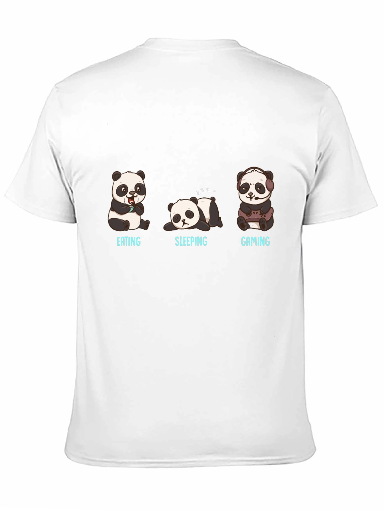 Panda Eating Sleeping Gaming T-Shirt