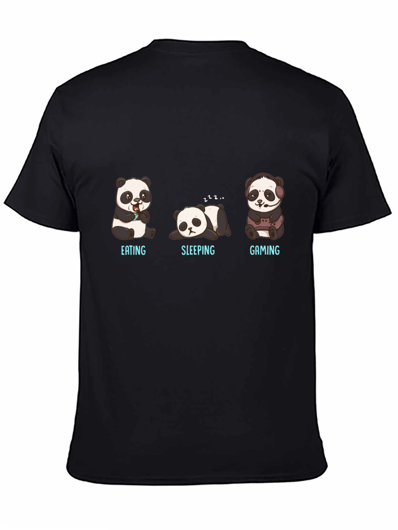 Panda Eating Sleeping Gaming T-Shirt