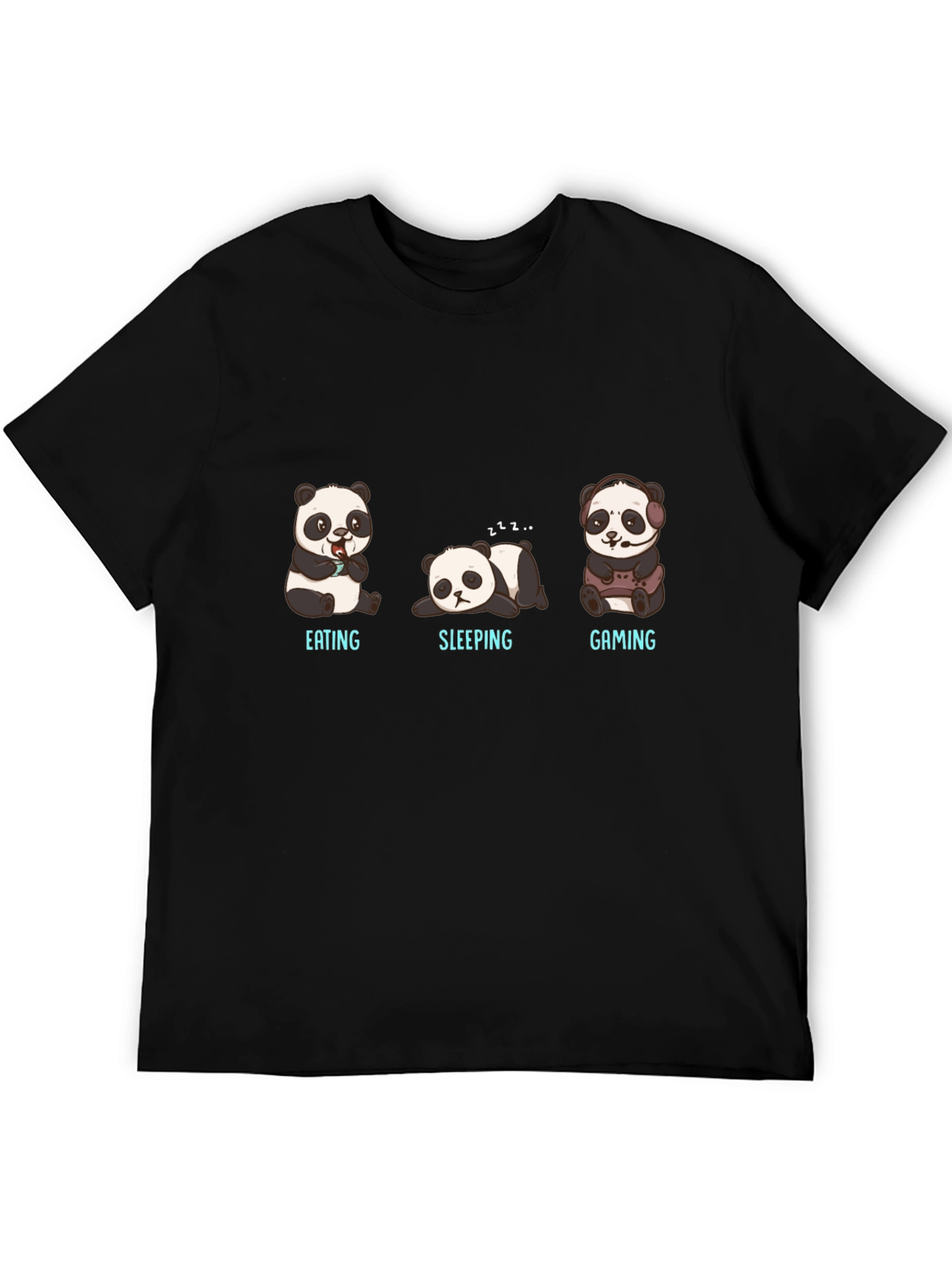 Panda Eating Sleeping Gaming T-Shirt