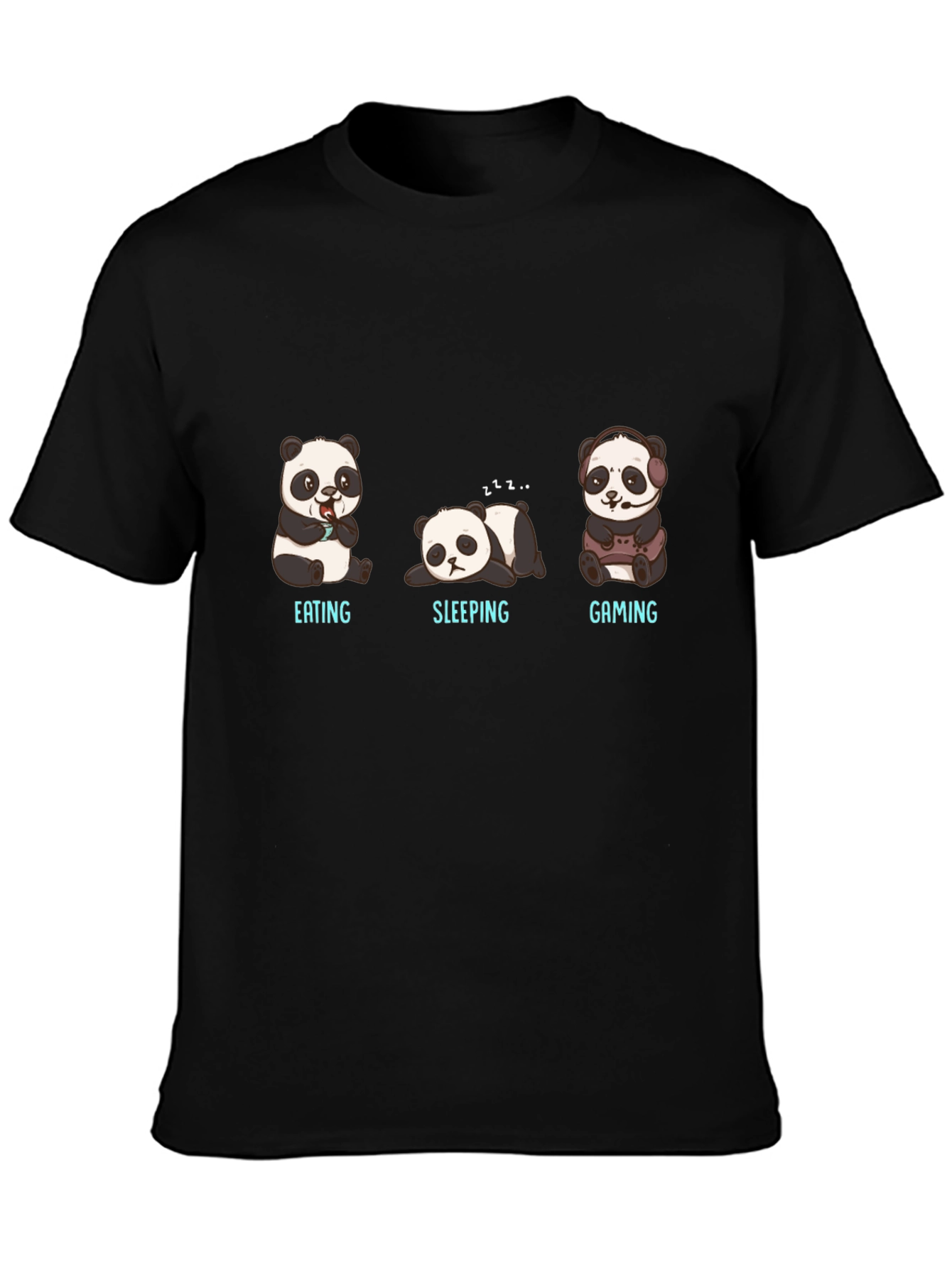 Panda Eating Sleeping Gaming T-Shirt
