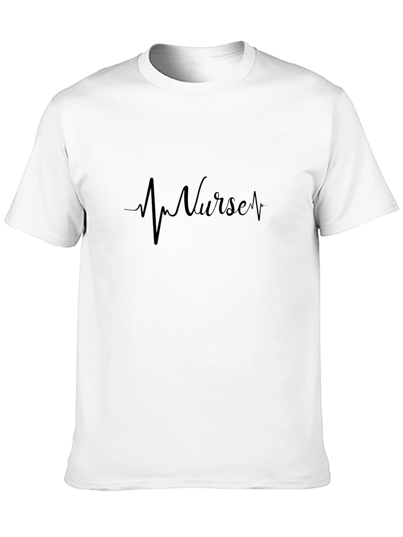 Nurse Heartbeat Graphic Tee - Black Cotton T-Shirt