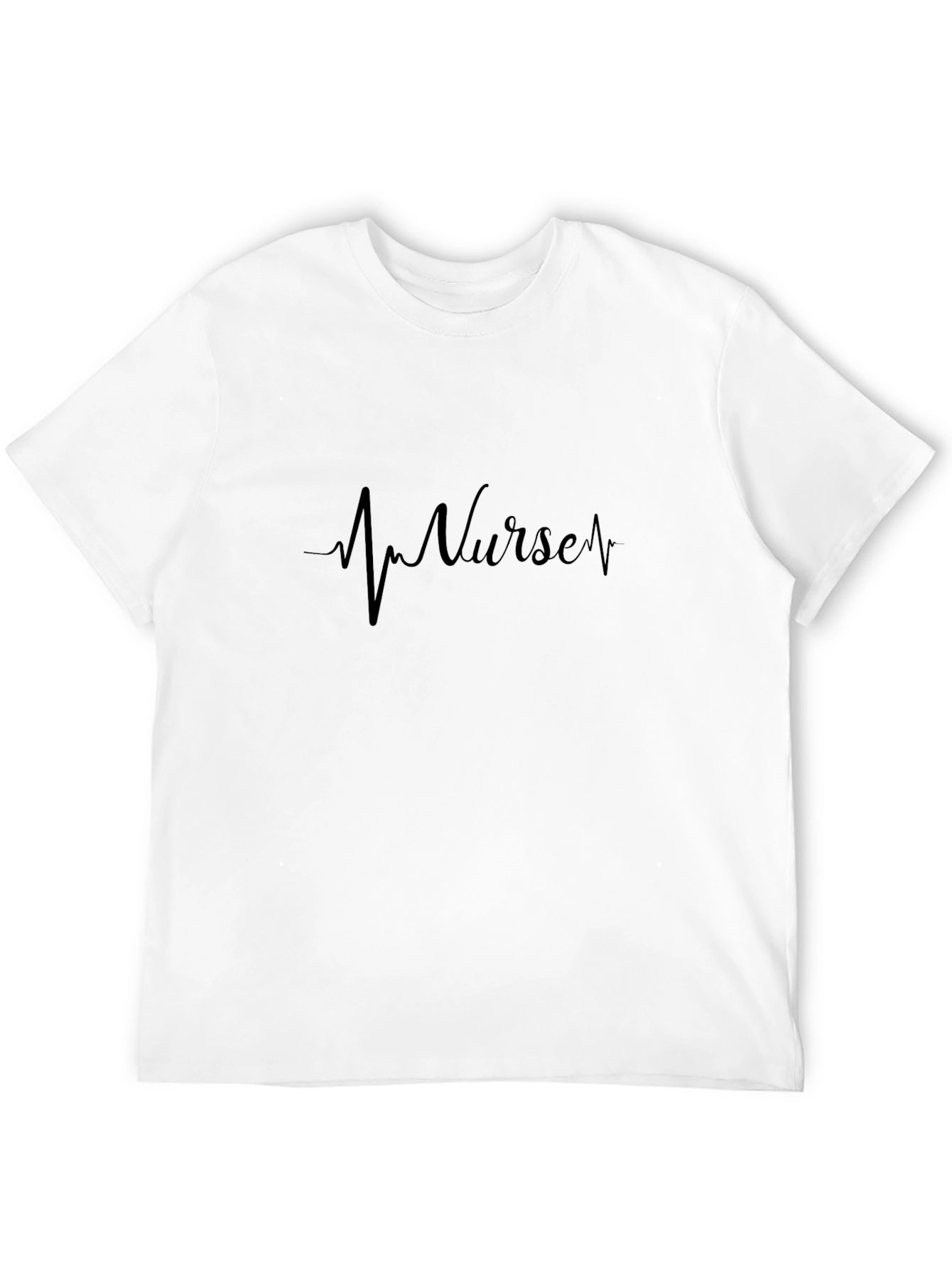 Nurse Heartbeat Graphic Tee - Black Cotton T-Shirt