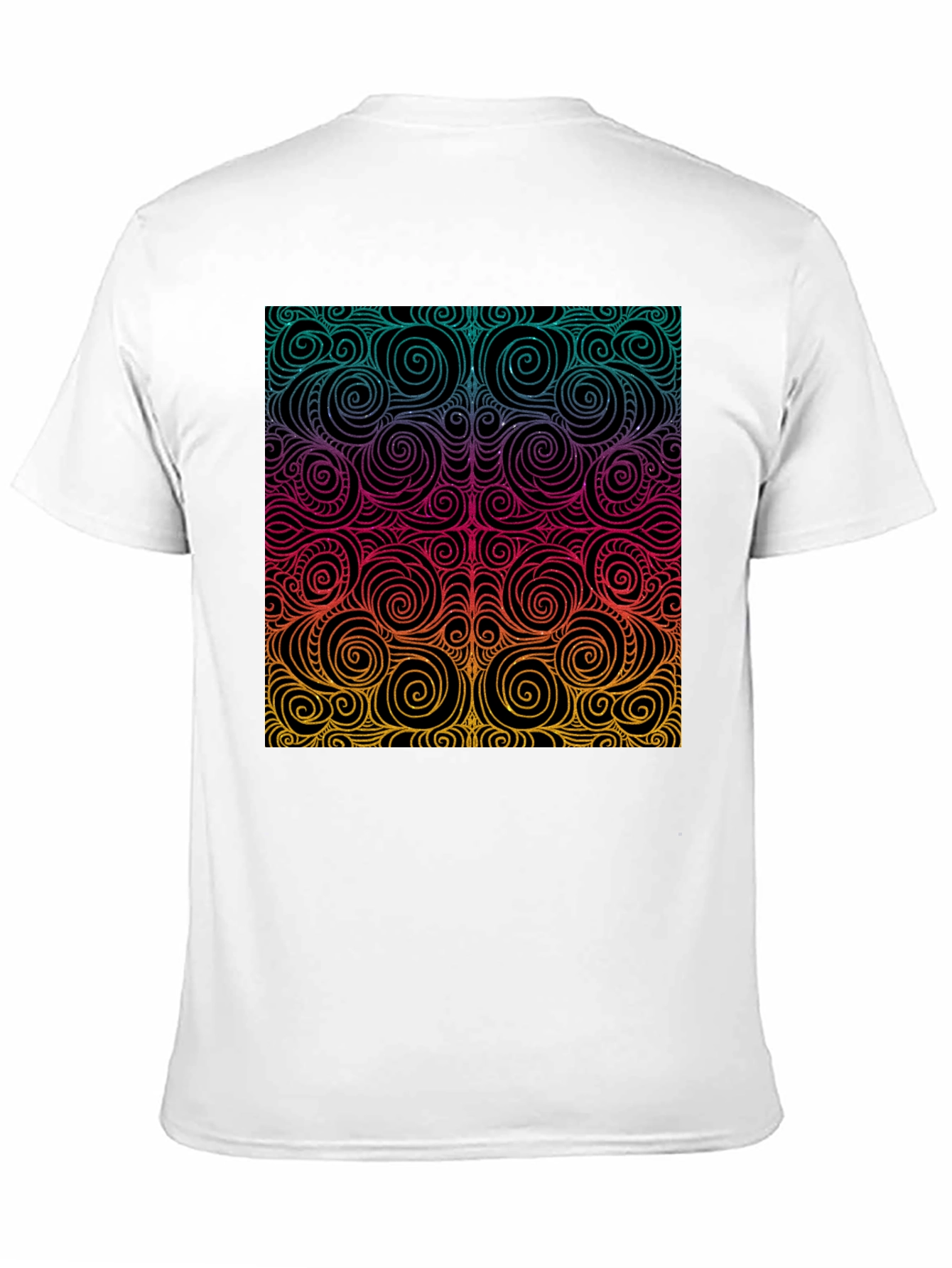 Vibrant Swirl Pattern Black T-Shirt