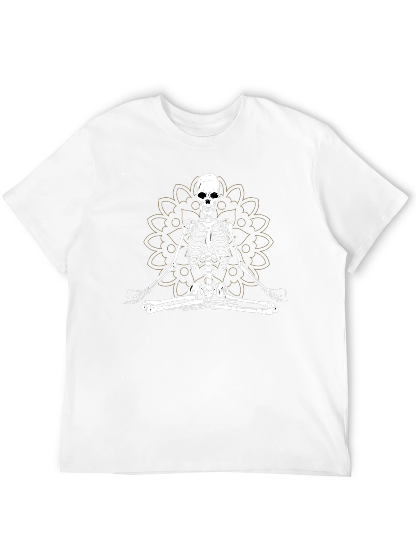 Meditating Skeleton Mandala Graphic T-Shirt