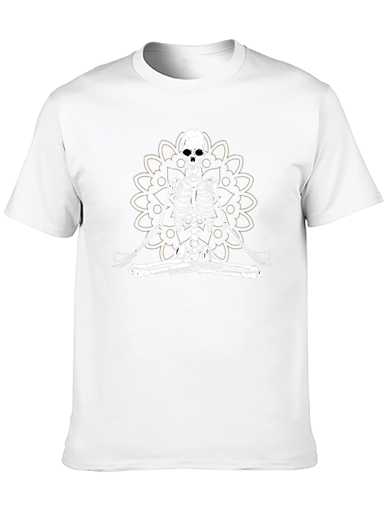 Meditating Skeleton Mandala Graphic T-Shirt