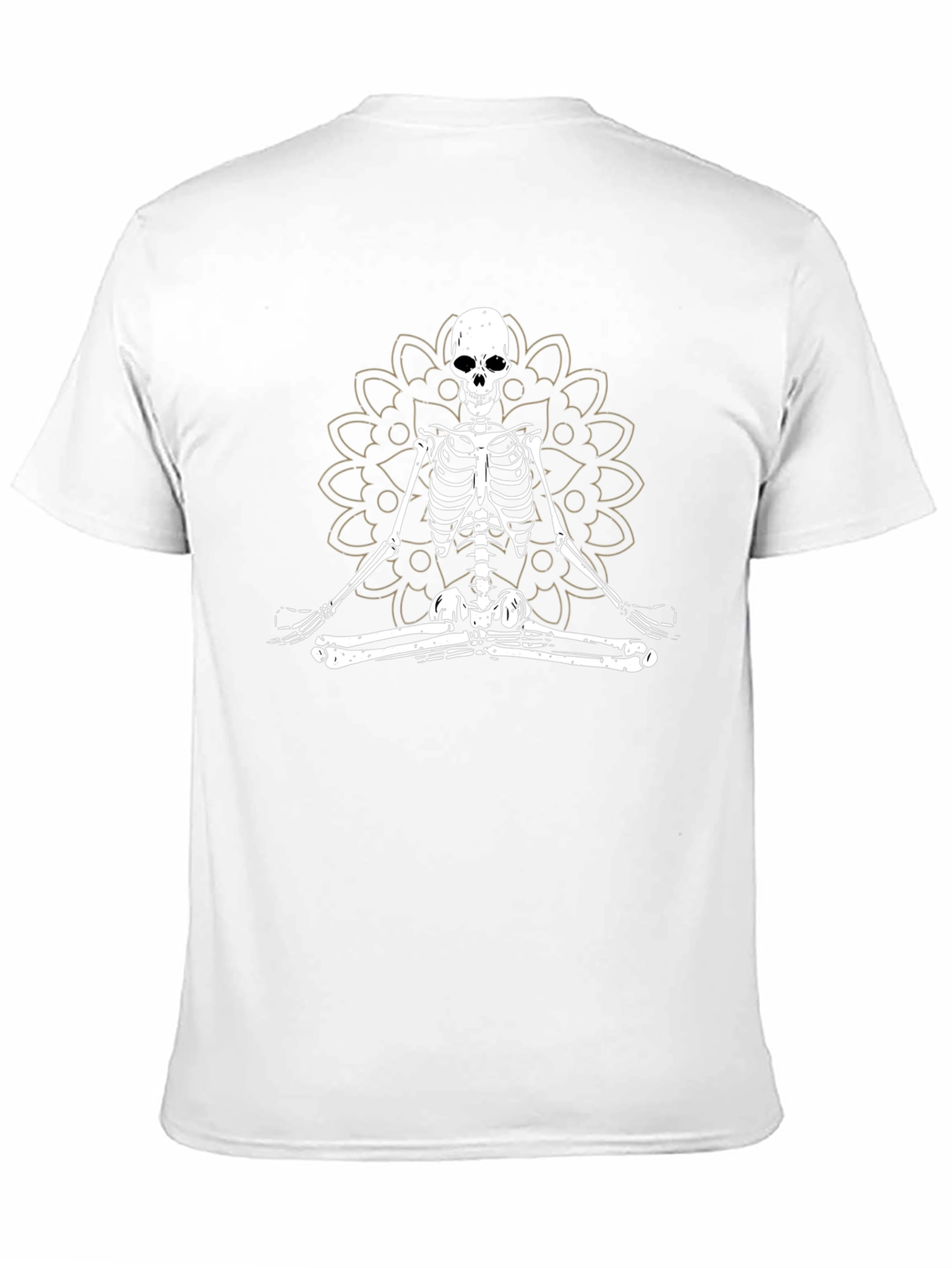 Meditating Skeleton Mandala Graphic T-Shirt