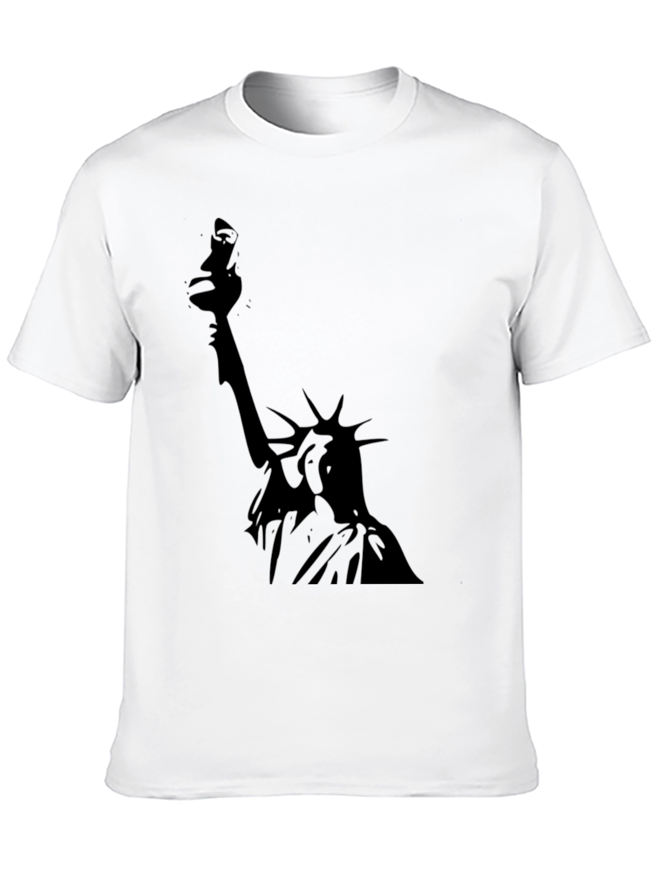 Statue of Liberty Graphic Tee - Black Cotton T-Shirt
