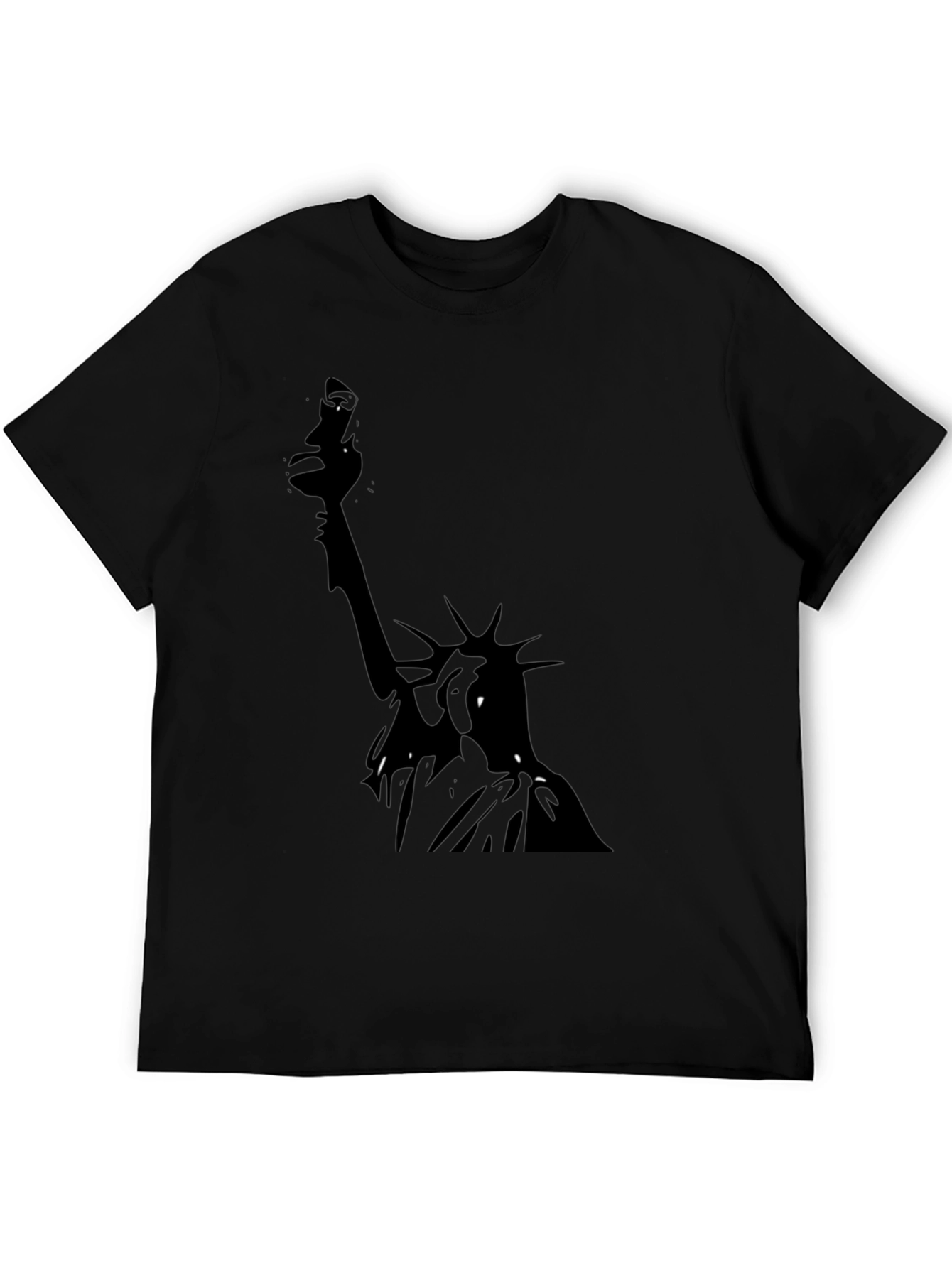 Statue of Liberty Graphic Tee - Black Cotton T-Shirt