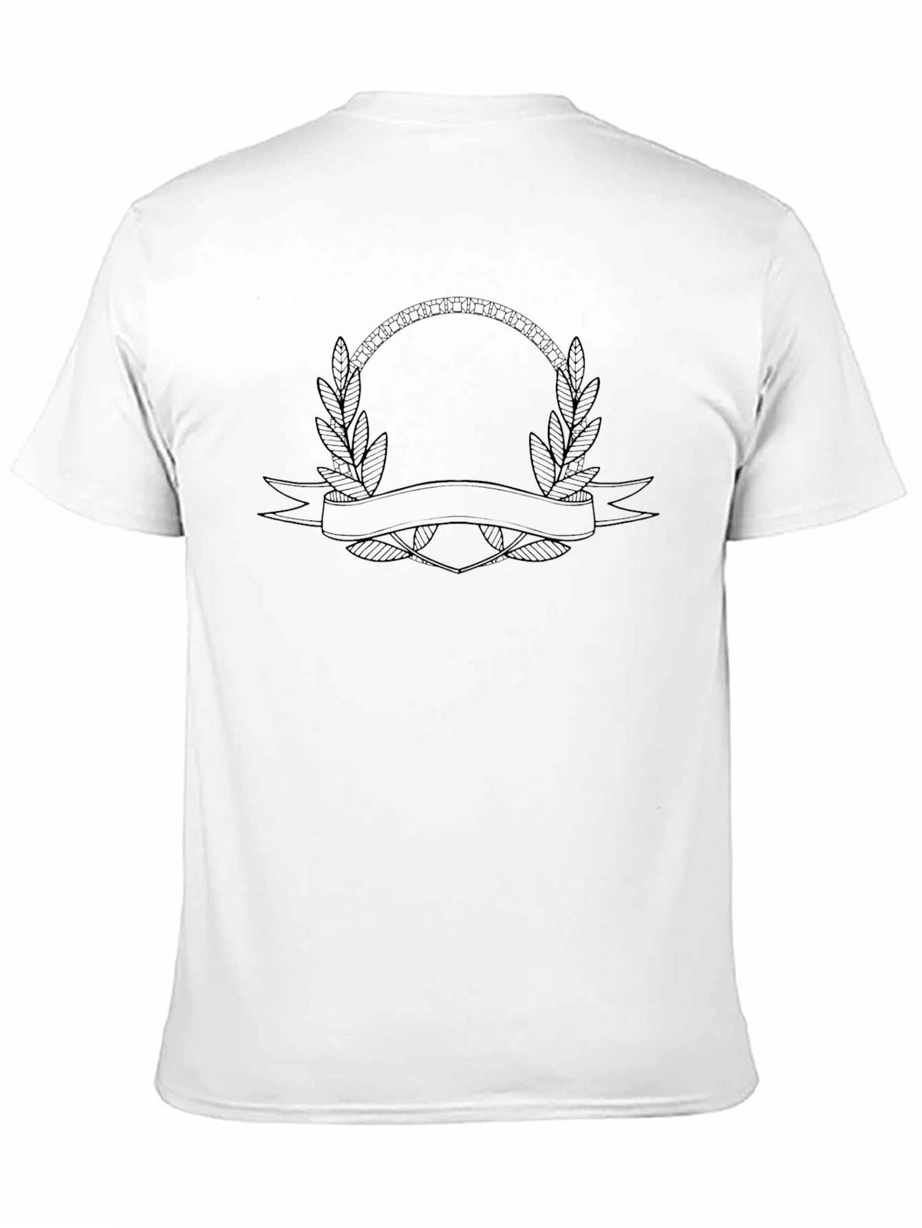 Black T-Shirt with Laurel Wreath Graphic