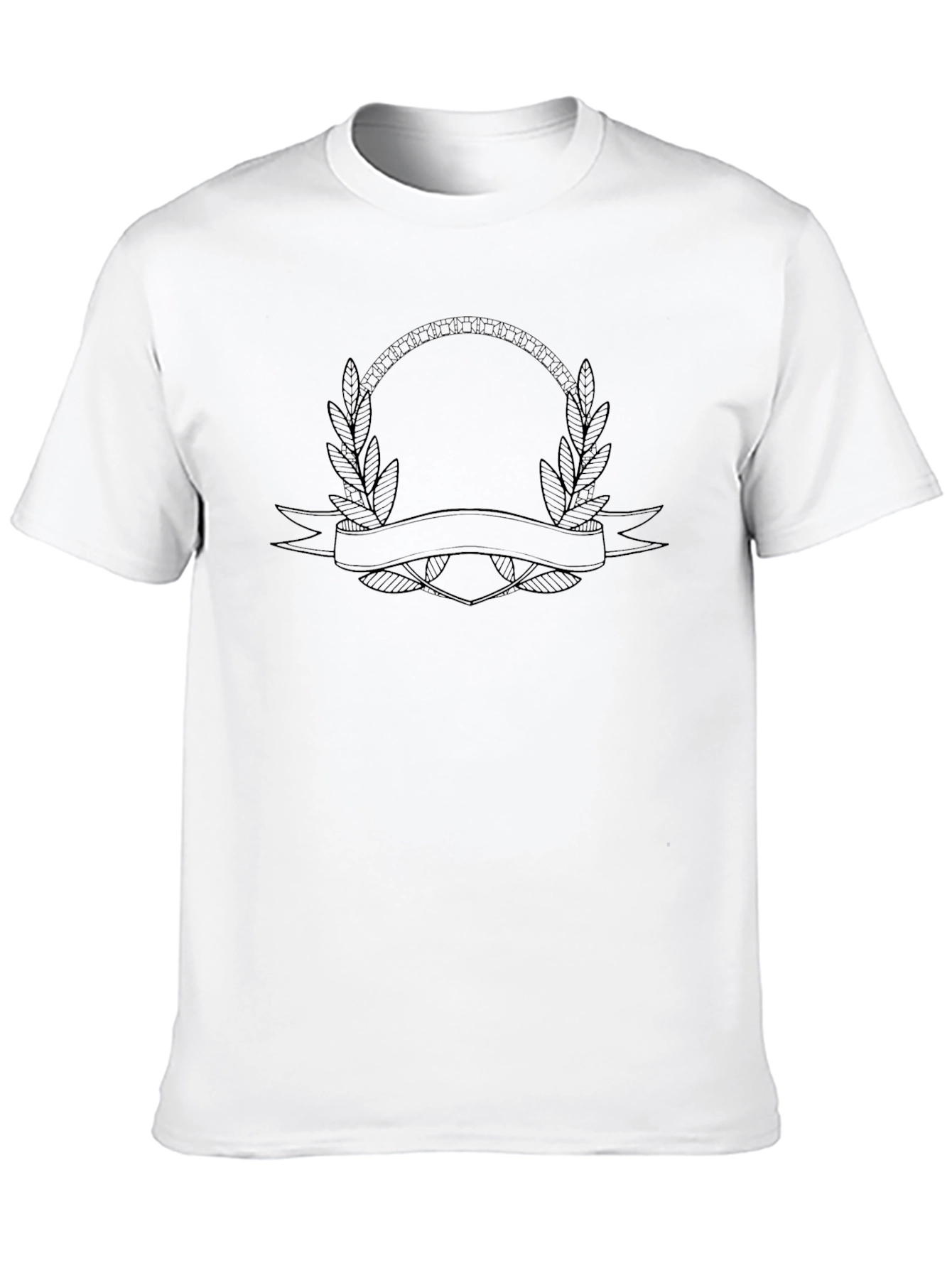 Black T-Shirt with Laurel Wreath Graphic