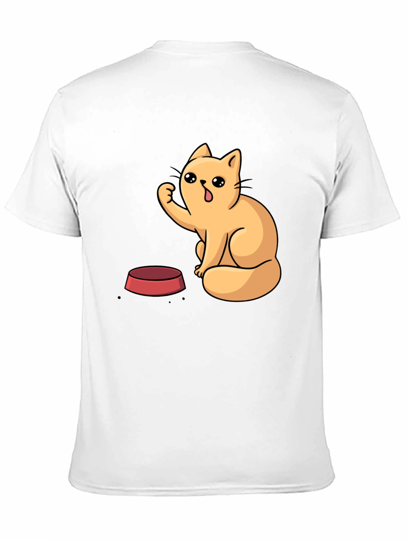 Cute Cartoon Cat T-Shirt - Black