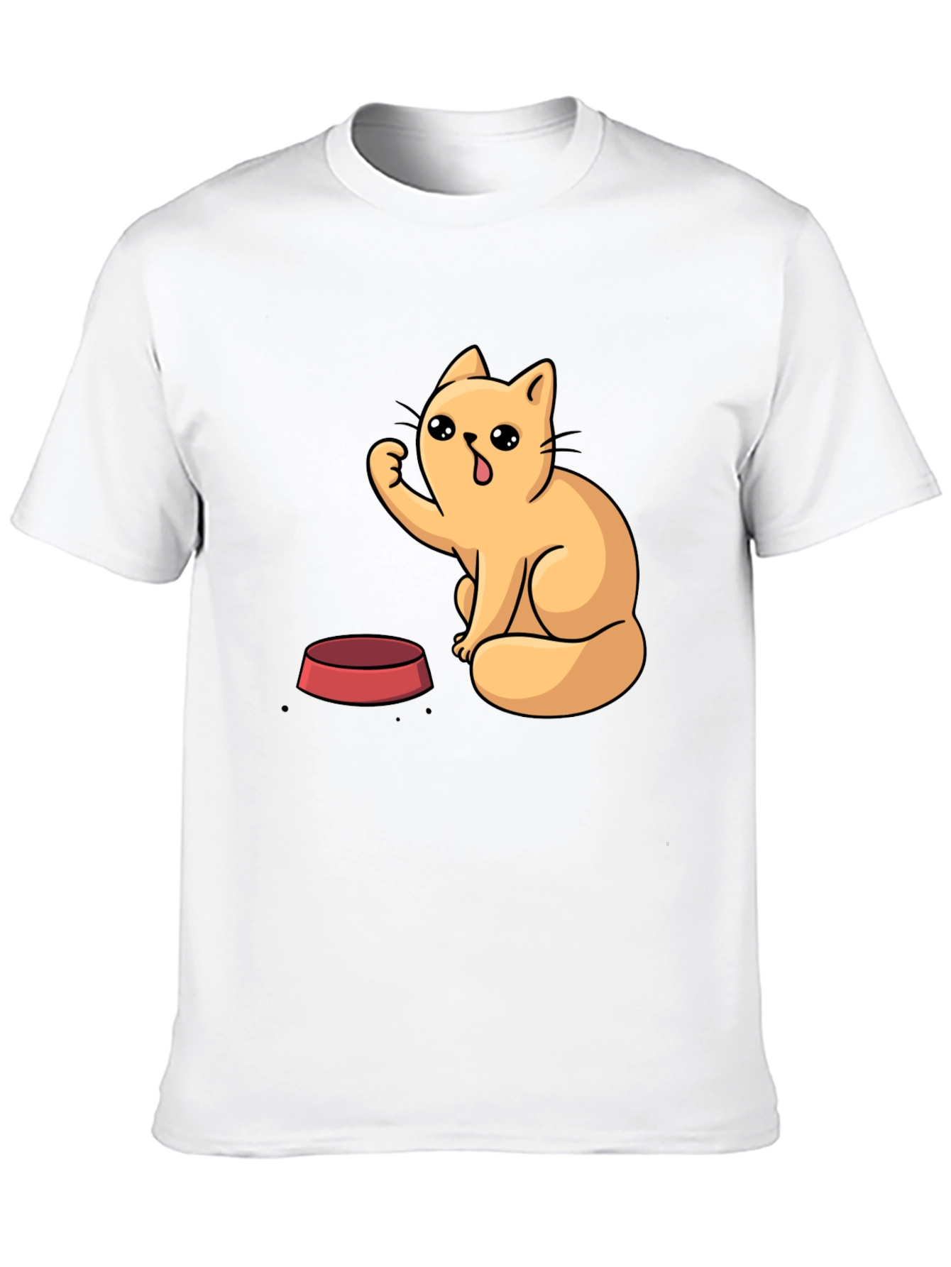 Cute Cartoon Cat T-Shirt - Black