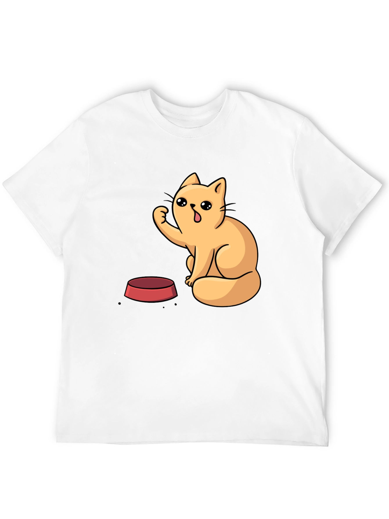 Cute Cartoon Cat T-Shirt - Black