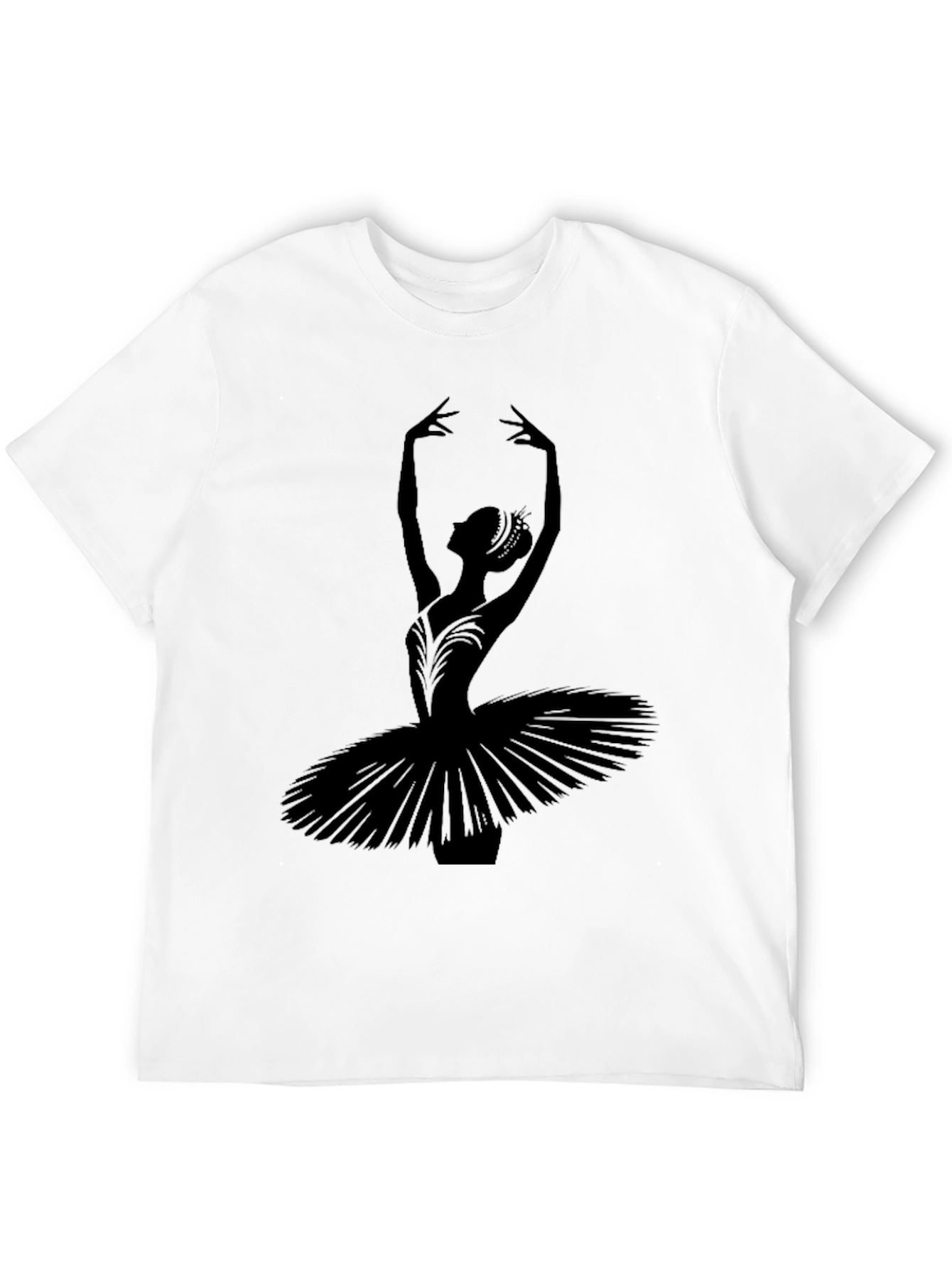 Ballerina Silhouette Graphic Tee - Elegant Dance Shirt