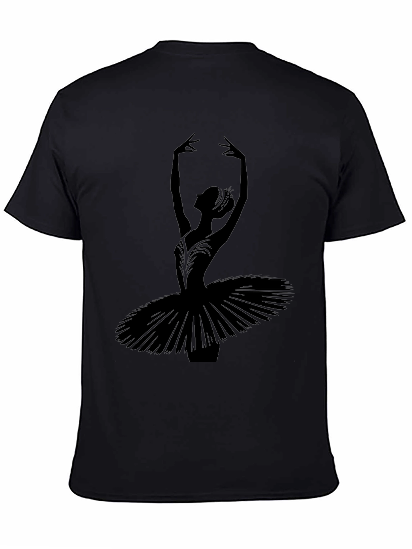 Ballerina Silhouette Graphic Tee - Elegant Dance Shirt
