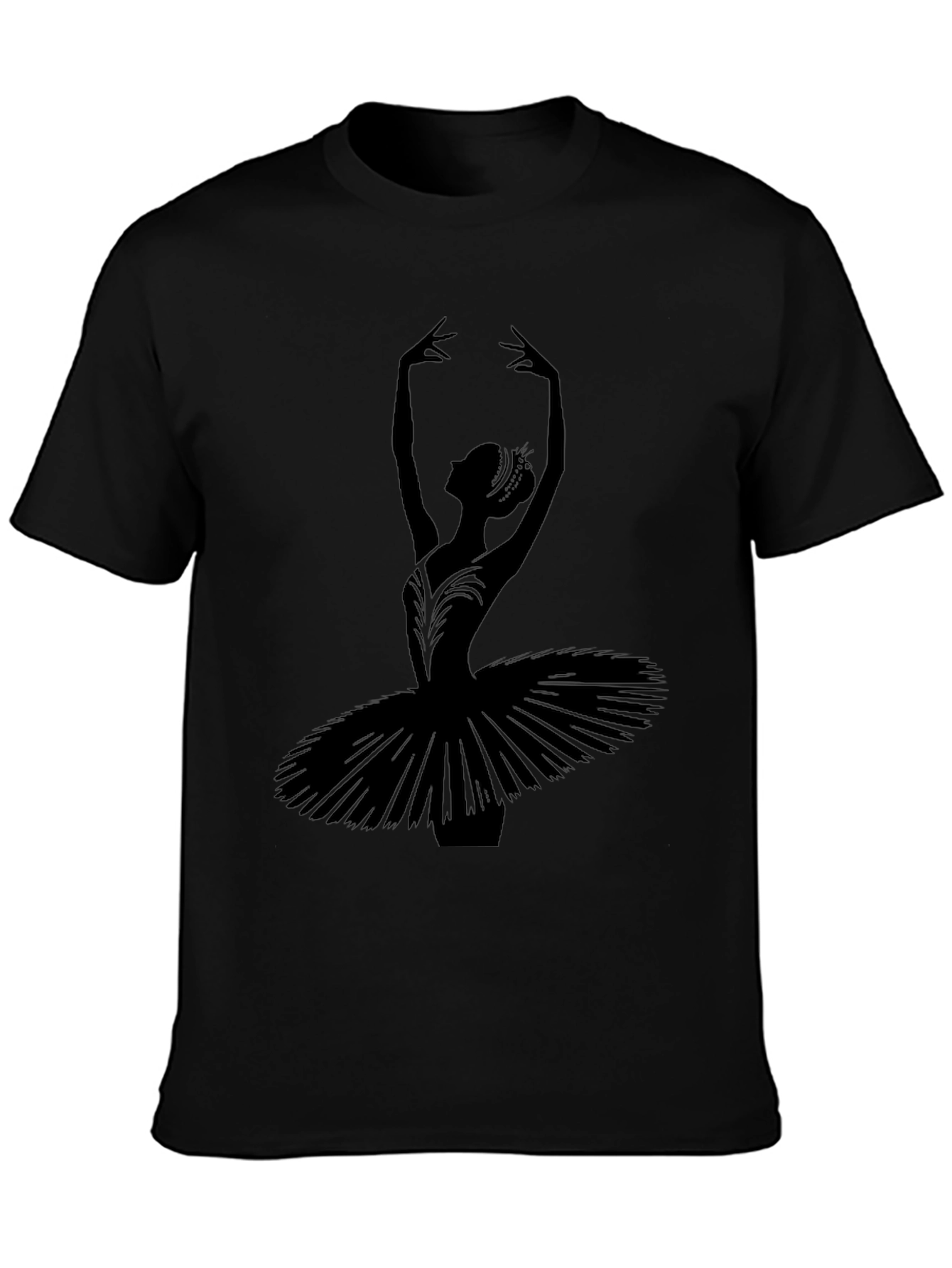 Ballerina Silhouette Graphic Tee - Elegant Dance Shirt