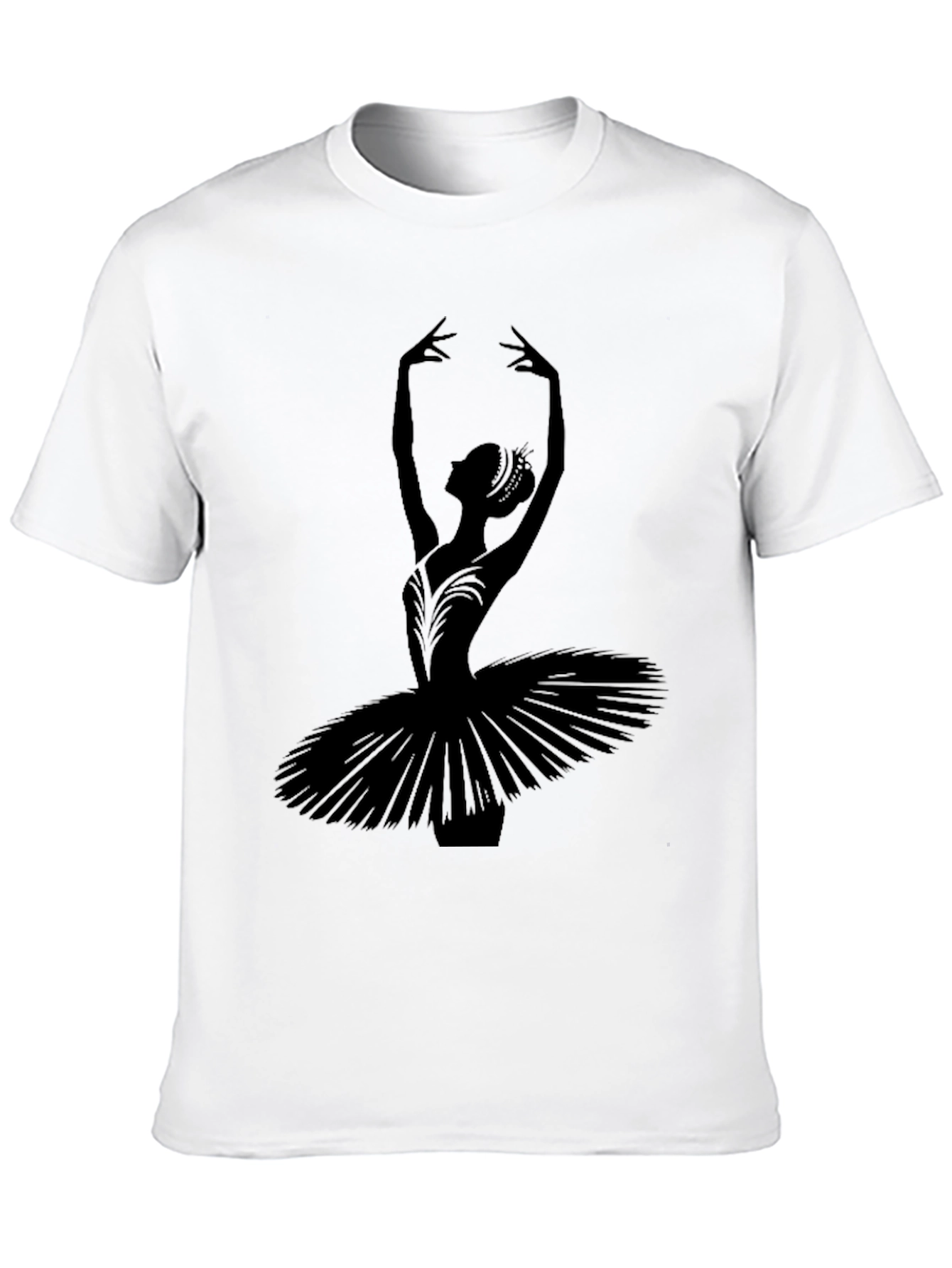 Ballerina Silhouette Graphic Tee - Elegant Dance Shirt