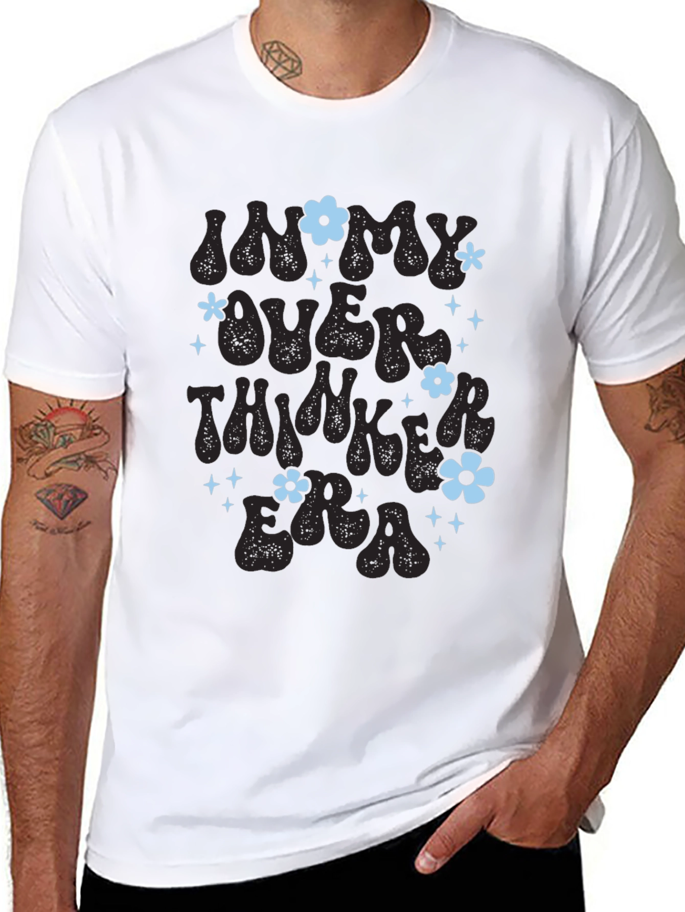 Overthinker Era Black T-Shirt