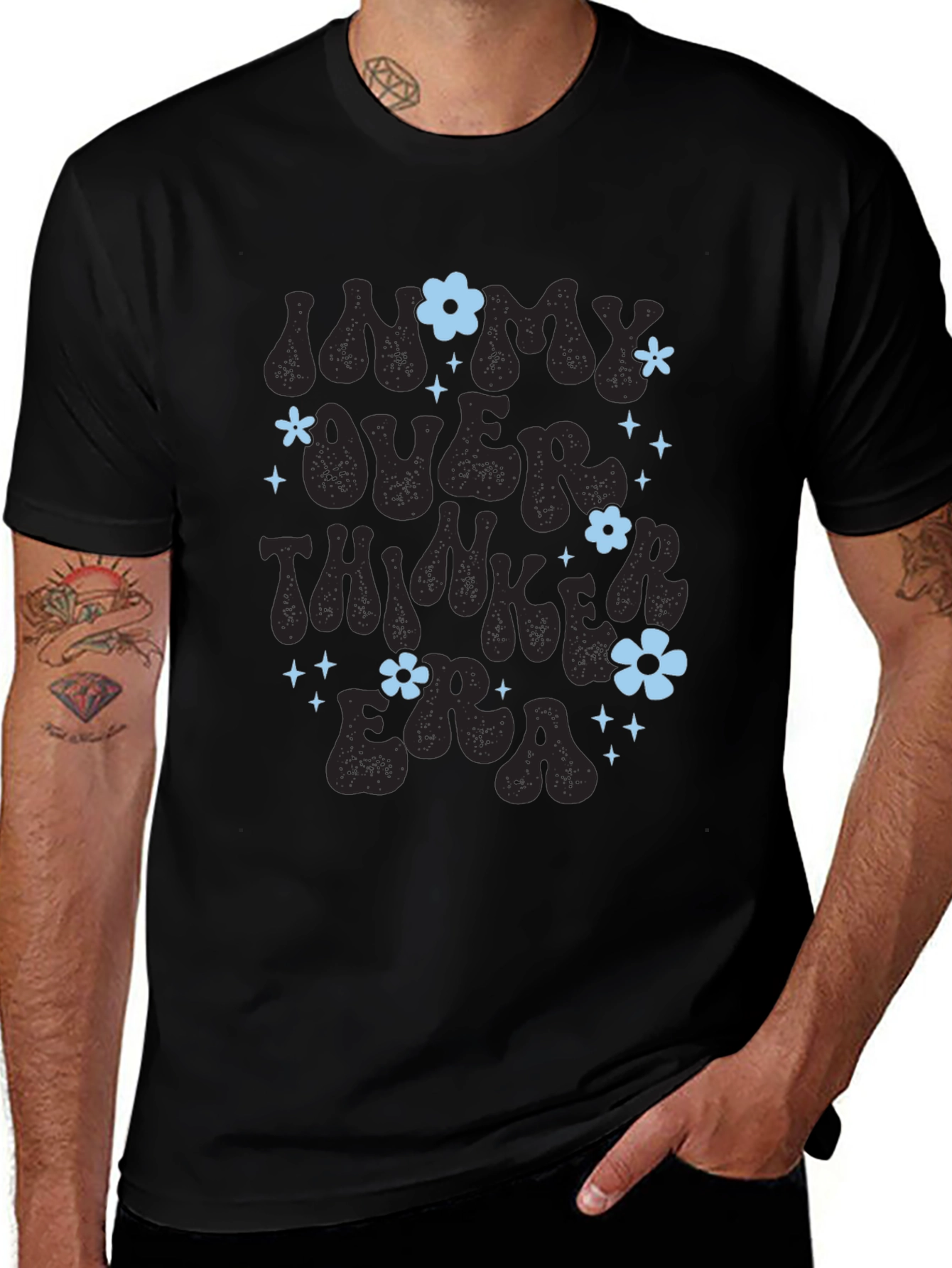 Overthinker Era Black T-Shirt