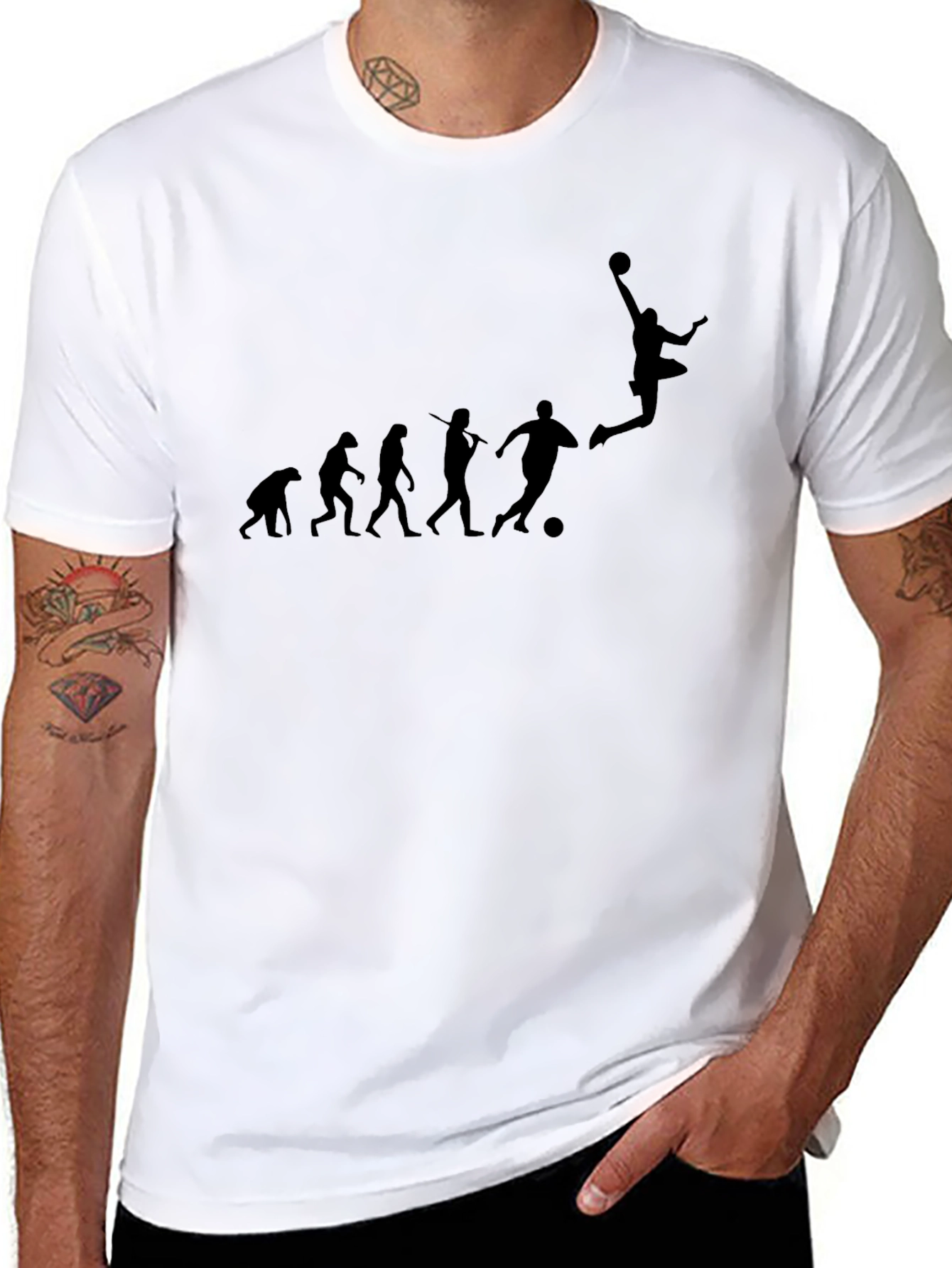 Soccer Evolution Graphic Tee - Black Cotton Casual Shirt