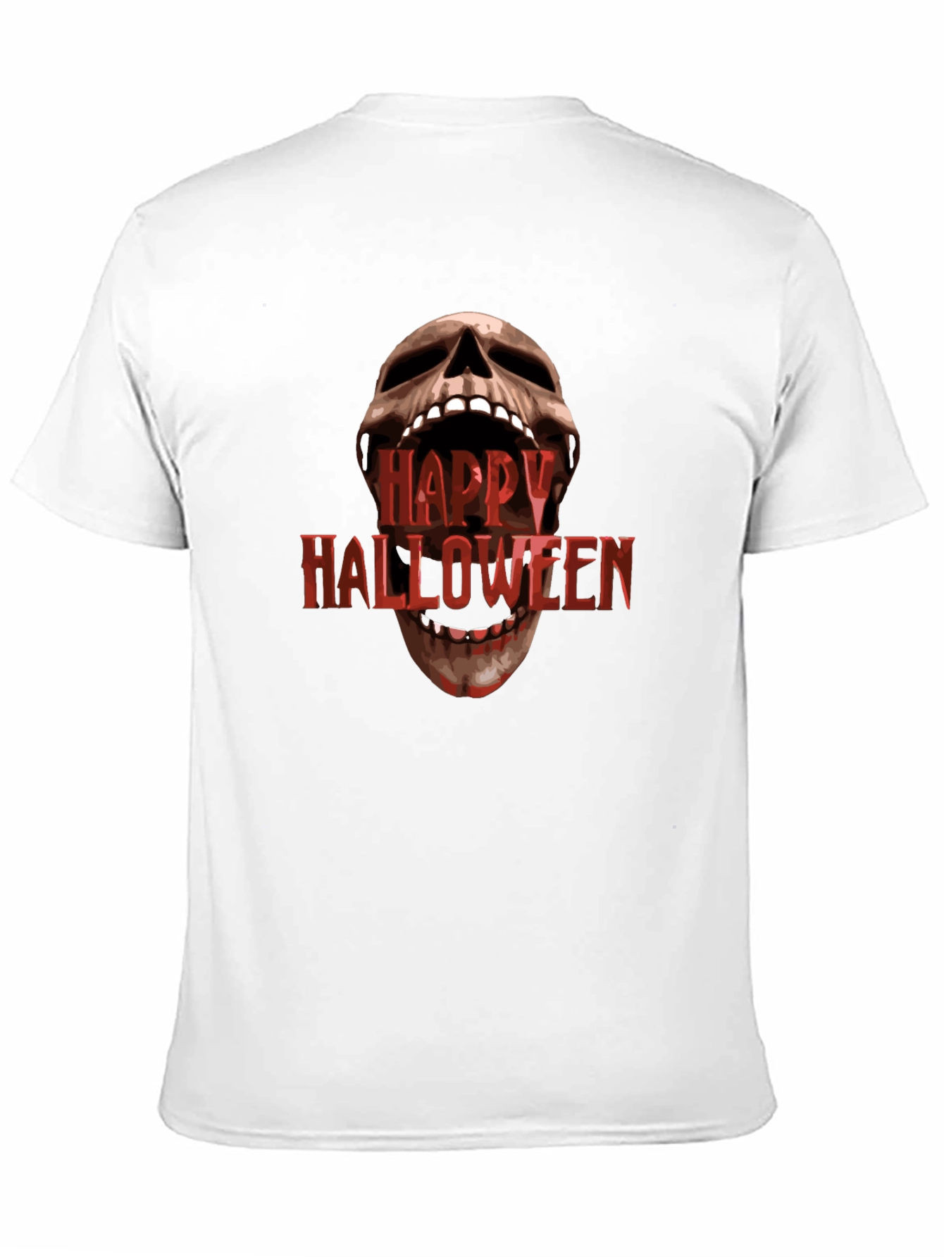 Happy Halloween Skull Graphic Black T-Shirt