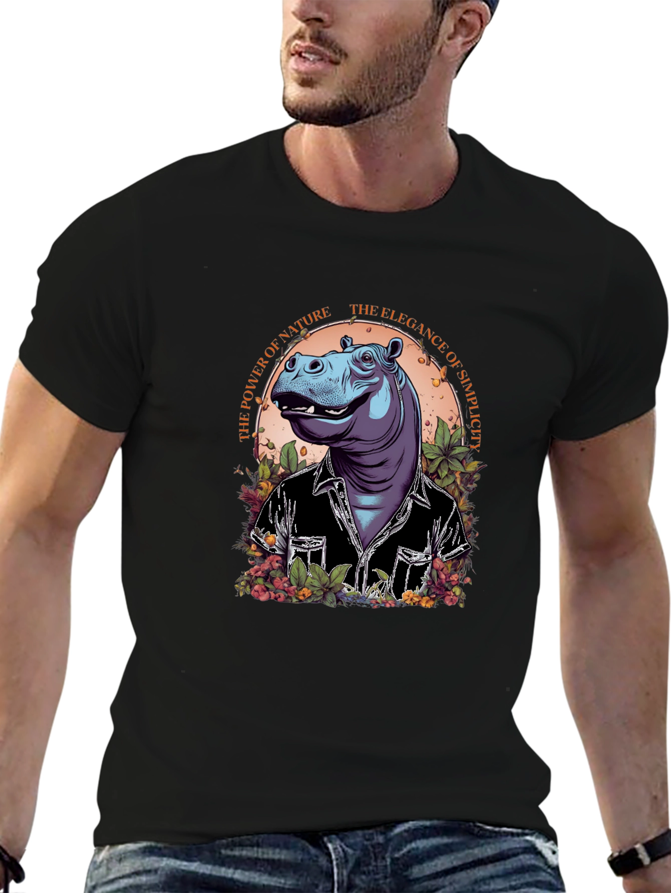 Hippo Nature Simplicity Graphic Tee