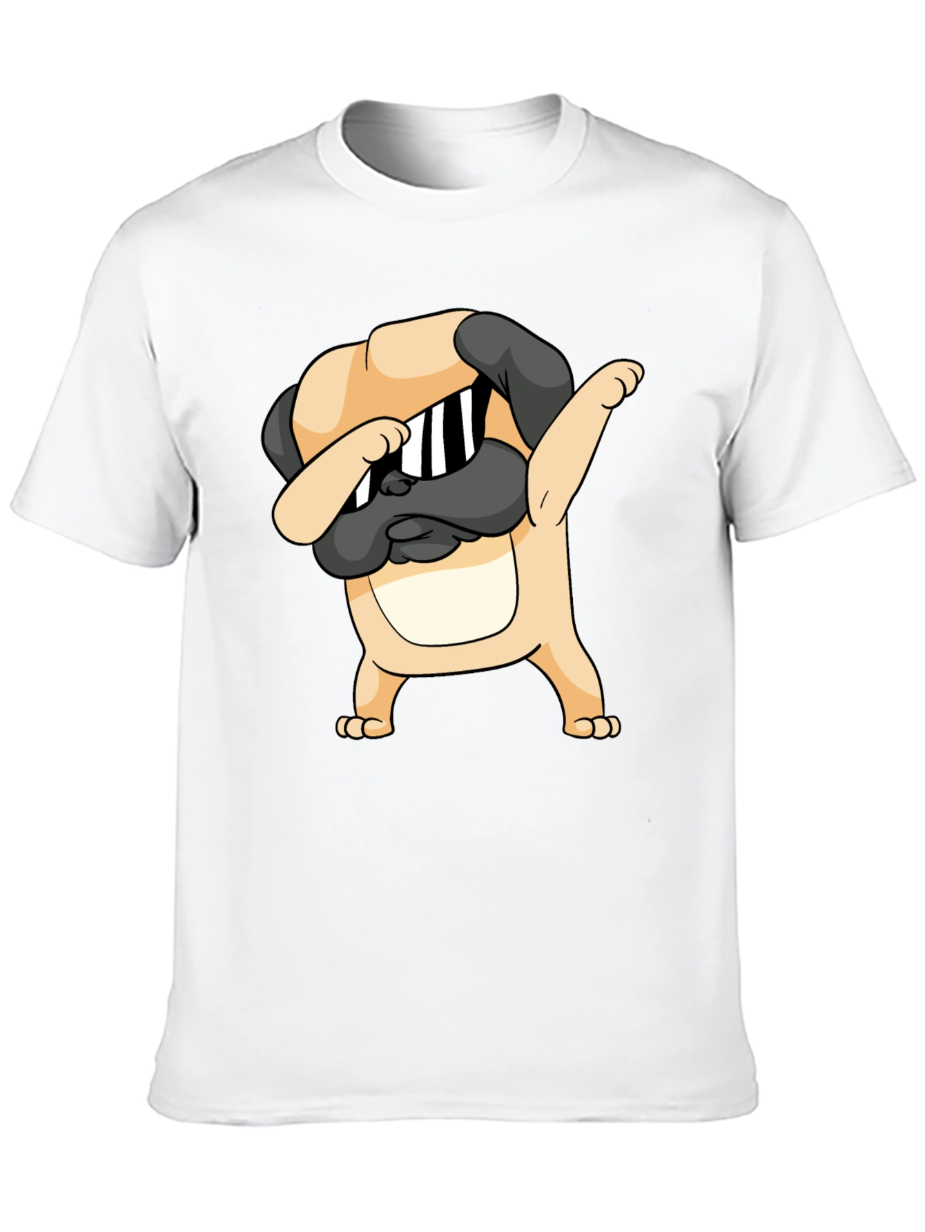 Dabbing Pug Graphic Black T-Shirt