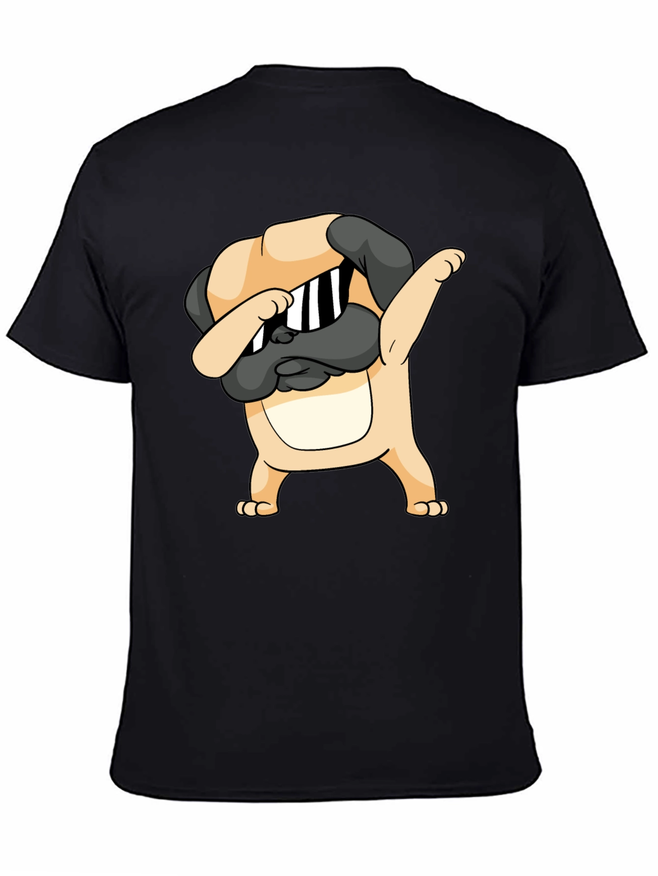 Dabbing Pug Graphic Black T-Shirt