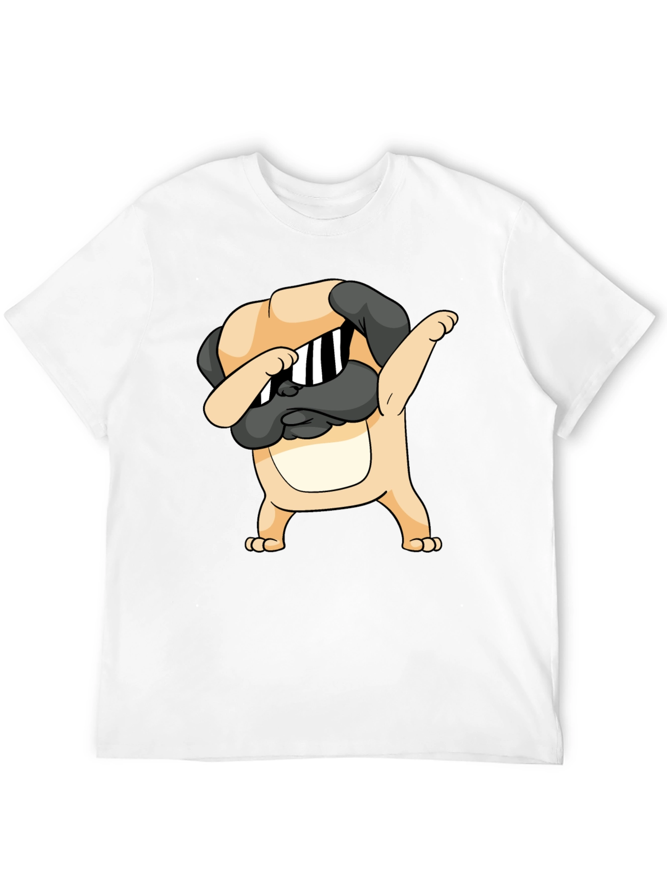 Dabbing Pug Graphic Black T-Shirt
